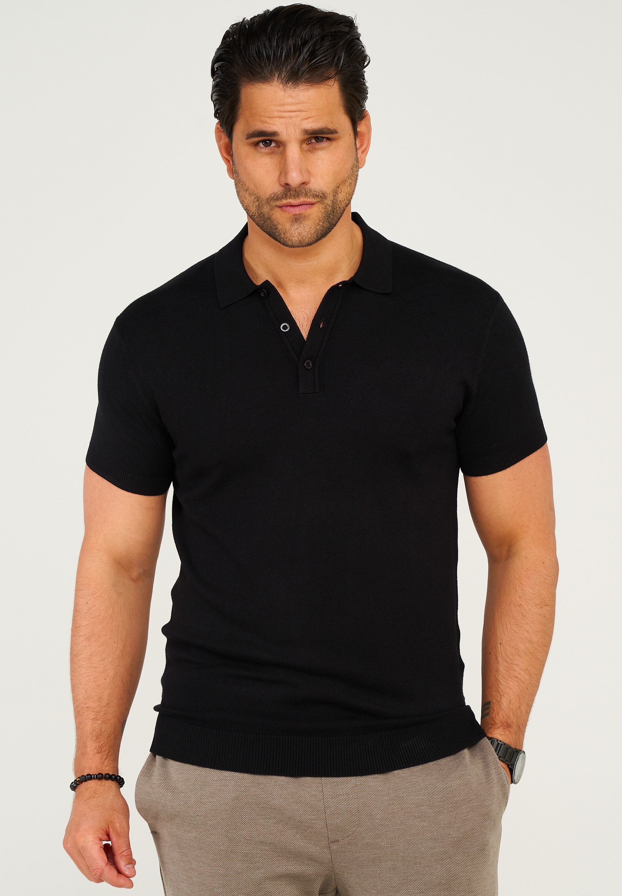 behype Poloshirt »KP-100 Knit Polo«, im klassischen Design