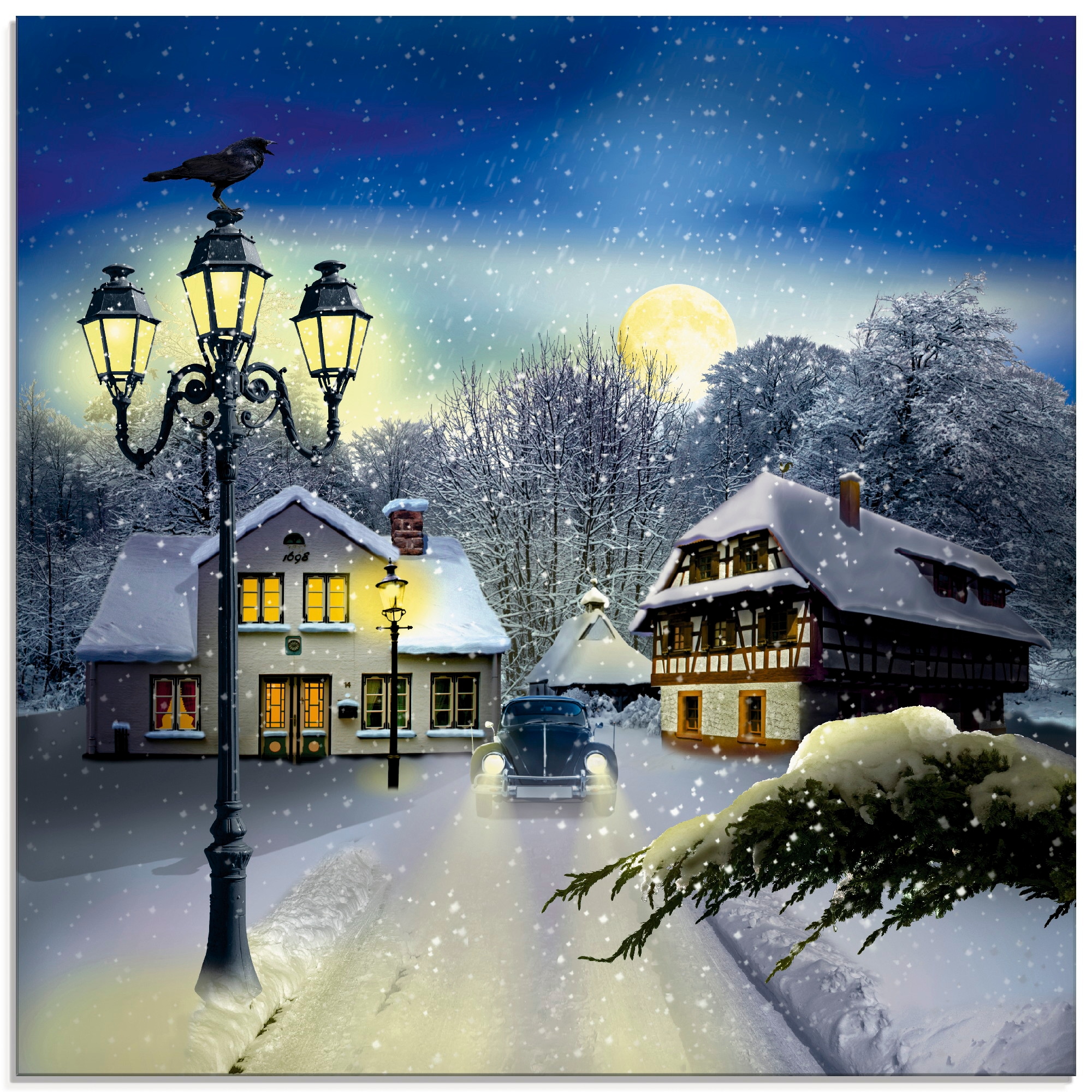 Artland Glasbild "Winterzeit" Vier Jahreszeiten 1 Stk. tlg. in verschiedenen Größen
