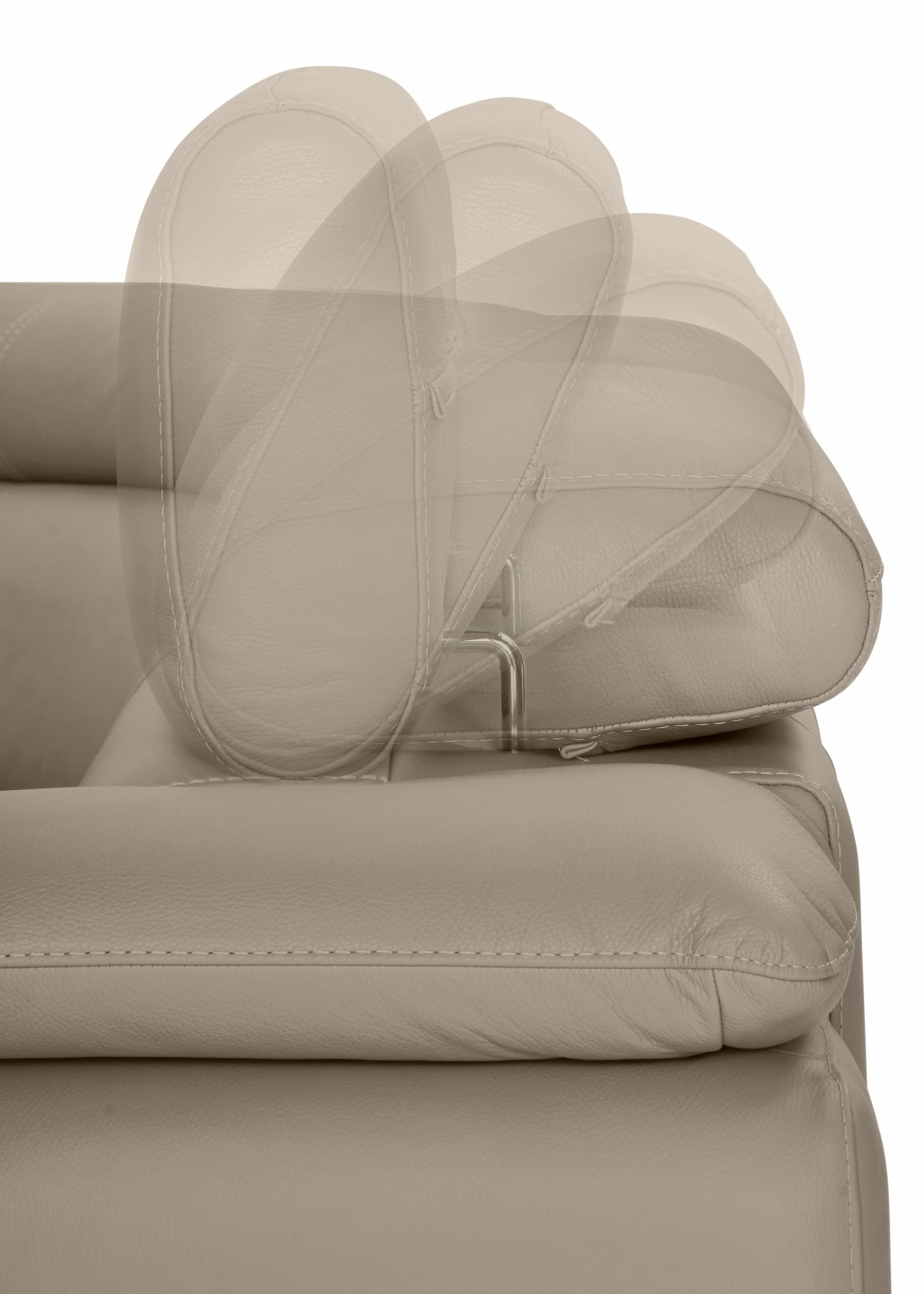CALIA ITALIA Wohnlandschaft »Magic, italienisches Sofa zum Träumen, erstklassiger Sitzkomfort«, verstellbaren Kopfstützen zum Relaxen, in 2 Lederqualitäten, U-Form