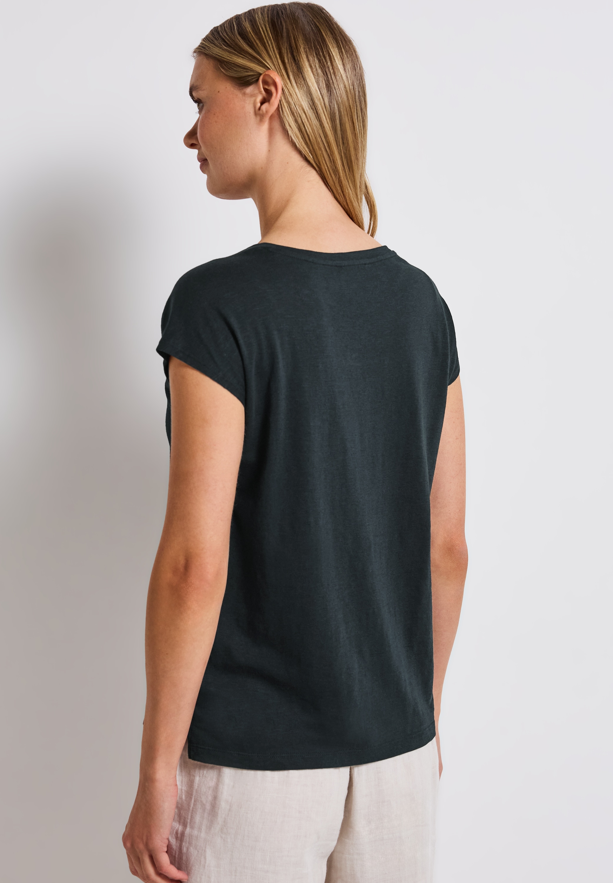 STREET ONE T-Shirt, mit Materialmix