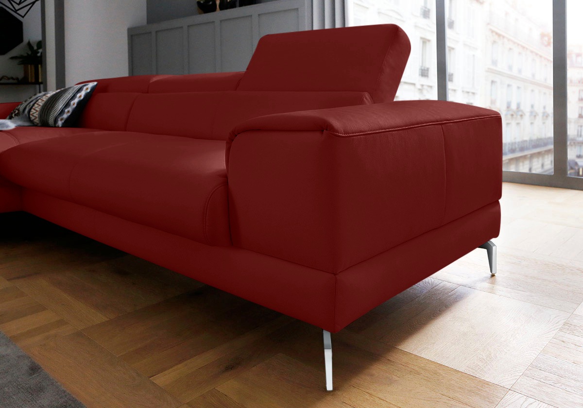Thumbnail - W.SCHILLIG Ecksofa "piedroo, Designsofa mit tollem Sitzkomfort, bequem und elegant, L-Form", Kopfteilverstellung, wahlwe...