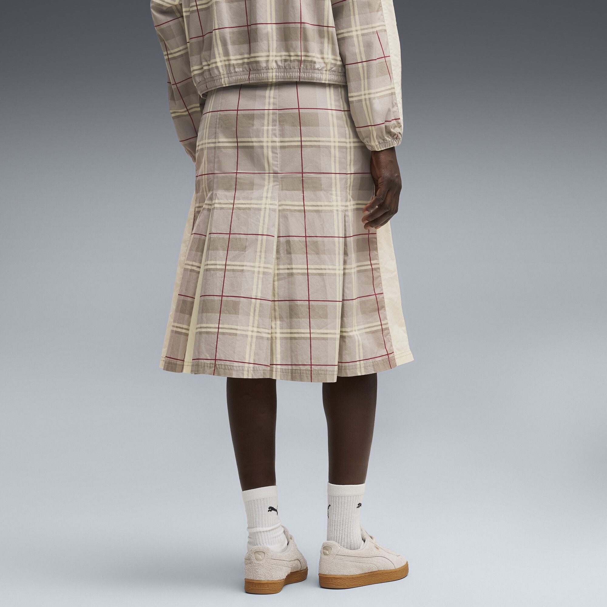 PUMA Jerseyrock »T7 Pleated Tartan-Midirock Damen«