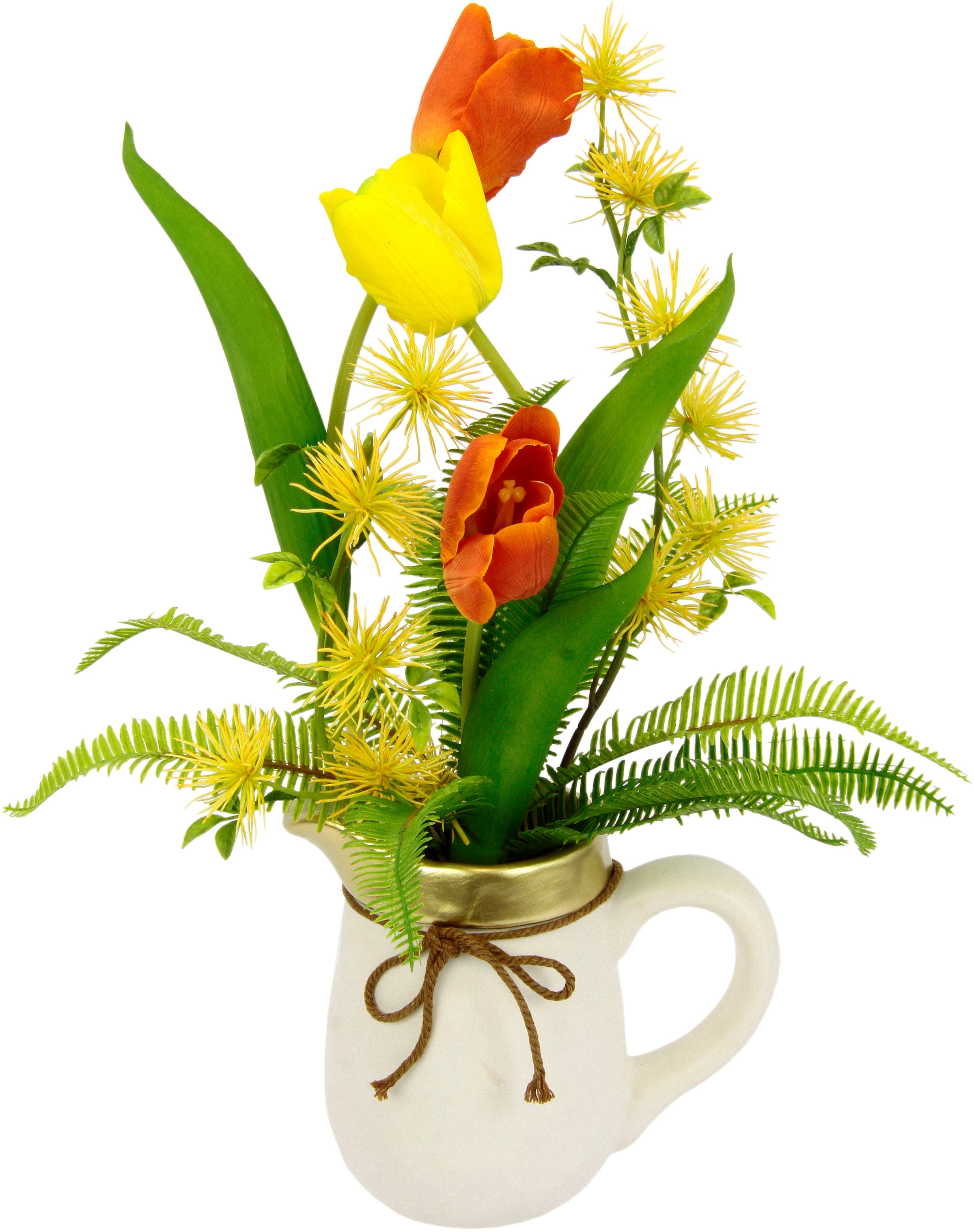 Kunstblume »Arrangement Tulpen«, Krug aus Keramik