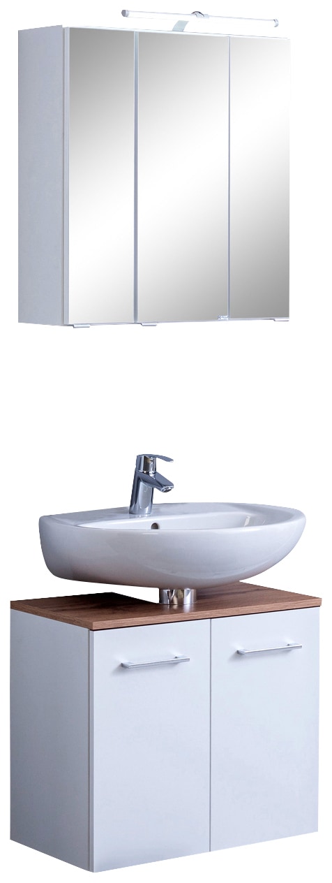 welltime Badmöbel-Set "Avignon" 2 Stk. tlg. mit 3D-Spiegelschrank mit LED-A günstig online kaufen