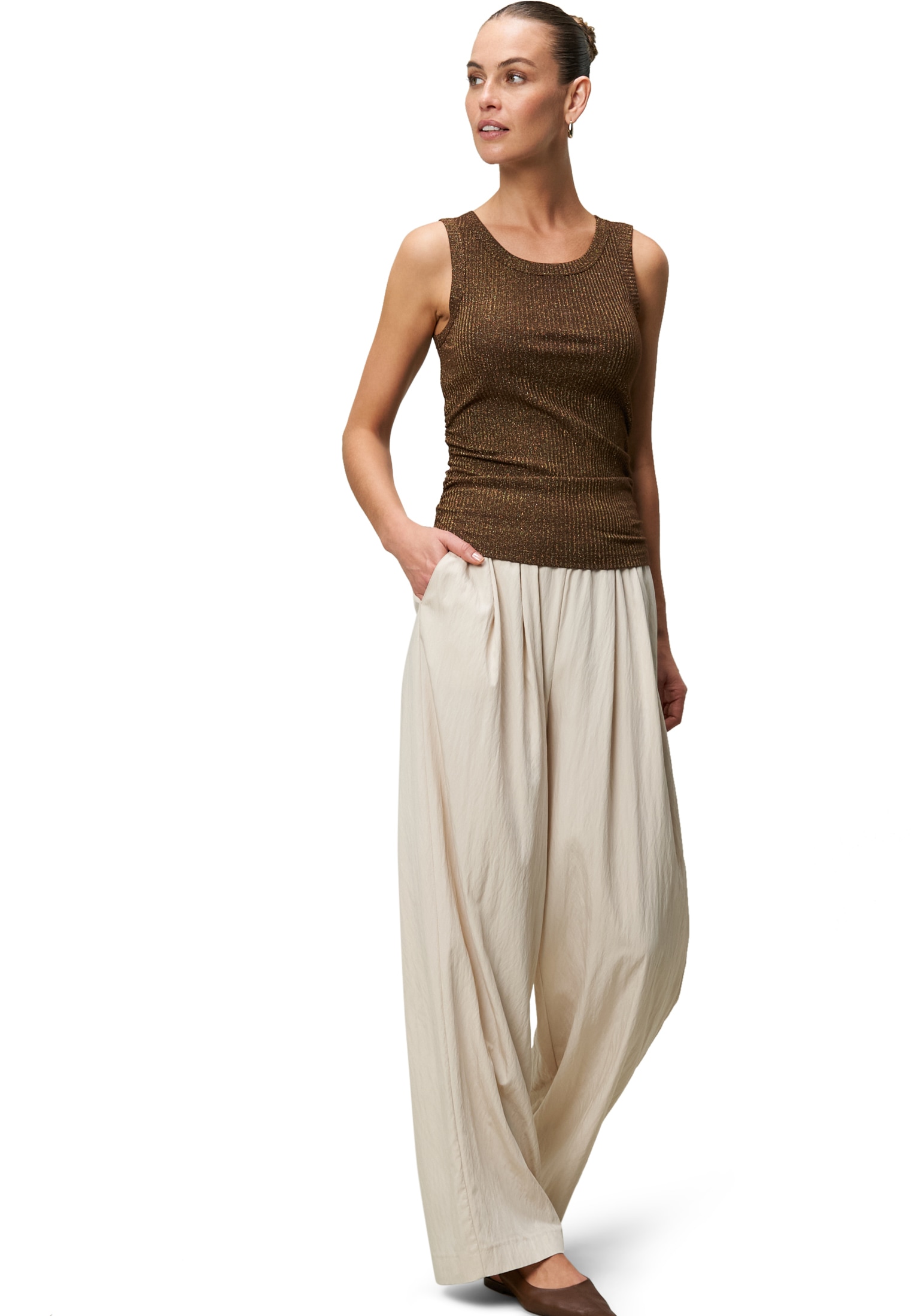 Zero Tanktop »zero Top mit Glitzer«, drapiert /gerafft