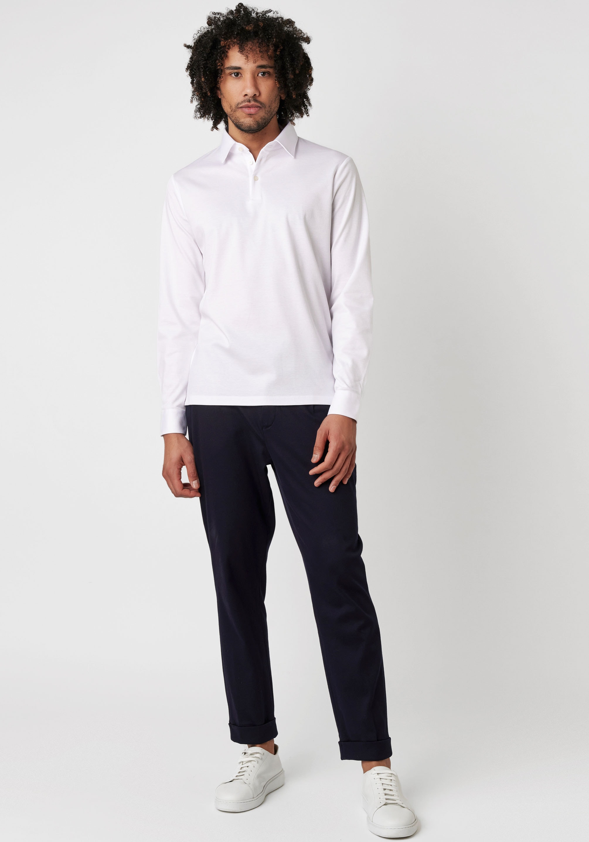 DESOTO Langarm-Poloshirt »Essential Polo Kent 1/1«, Mit Rundhalsausschnitt