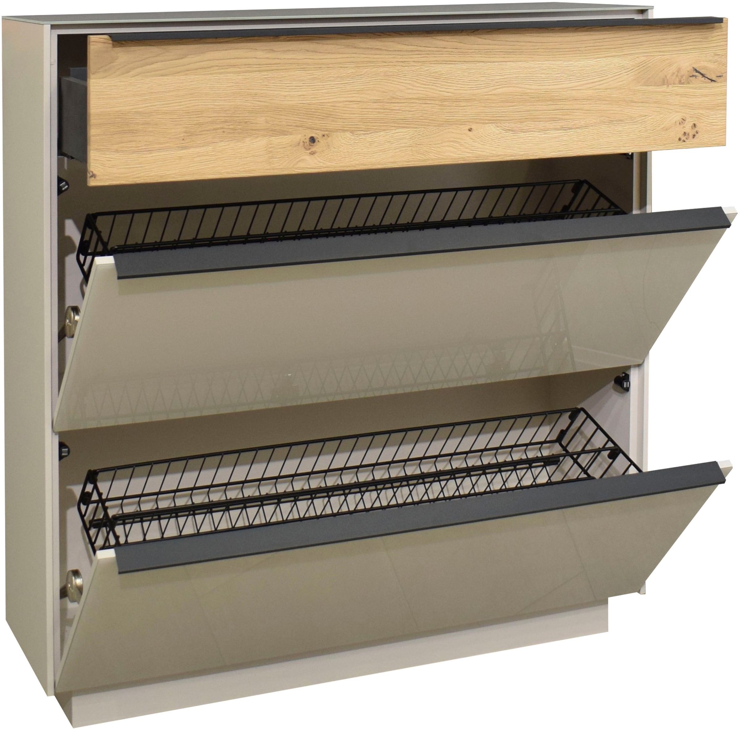 Mäusbacher Schuhschrank »Nova Garderobe« inkl. Metallschuhkörbe und  Griffbeleuchtung BHT 107 x 110 x 32 cm