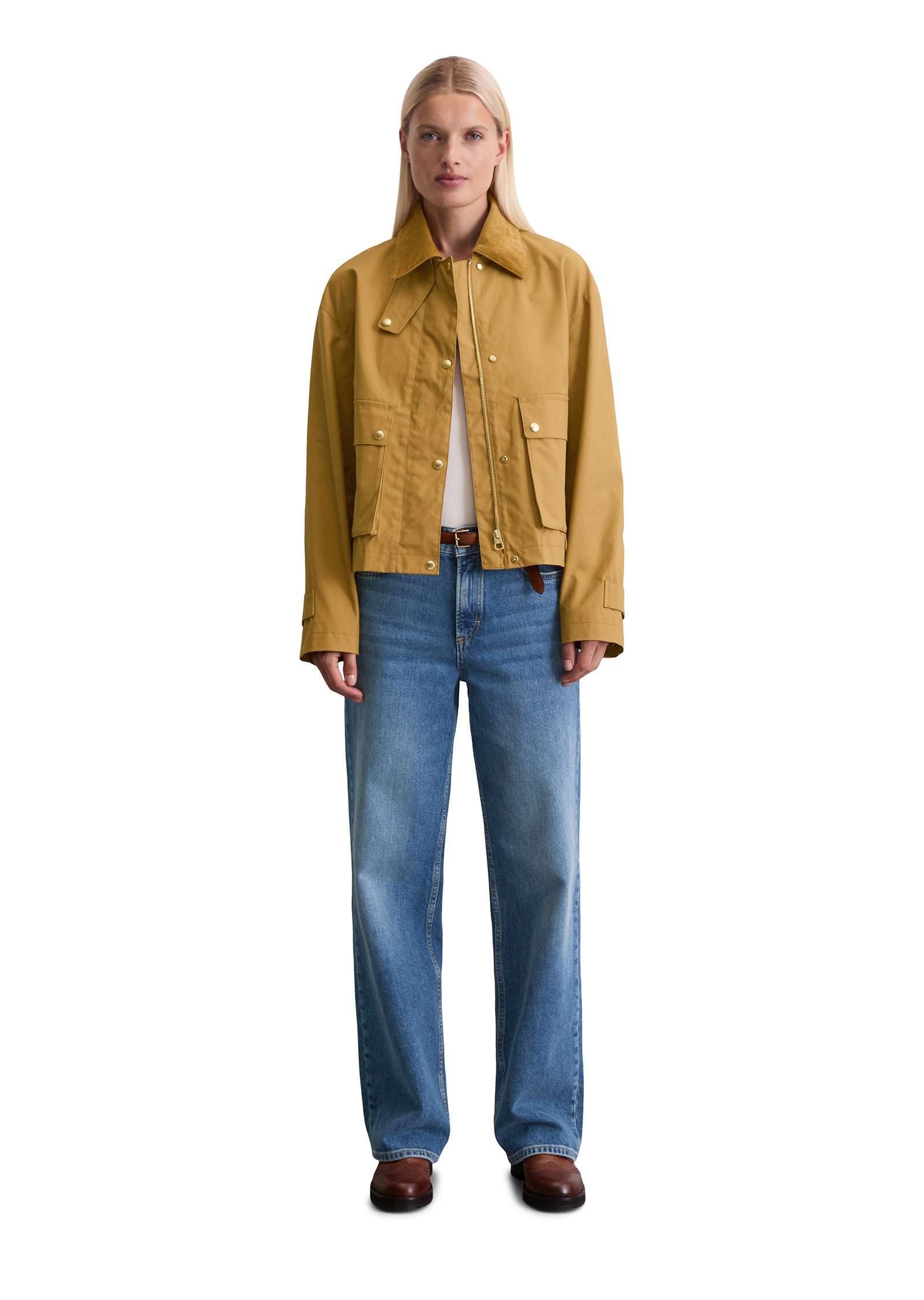 Marc O'Polo Outdoorjacke »aus Waxed-Cotton«, ohne Kapuze