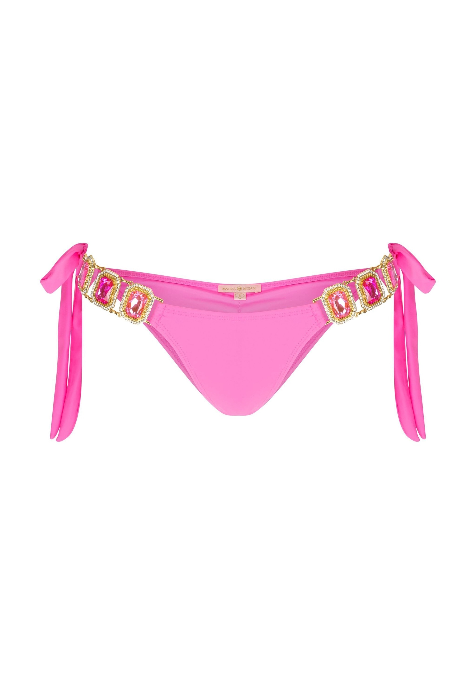 Moda Minx Bikini-Hose »Boujee Tie Side Brazilian«, (1 St., Panty), mit stilvollem Steinbesatz
