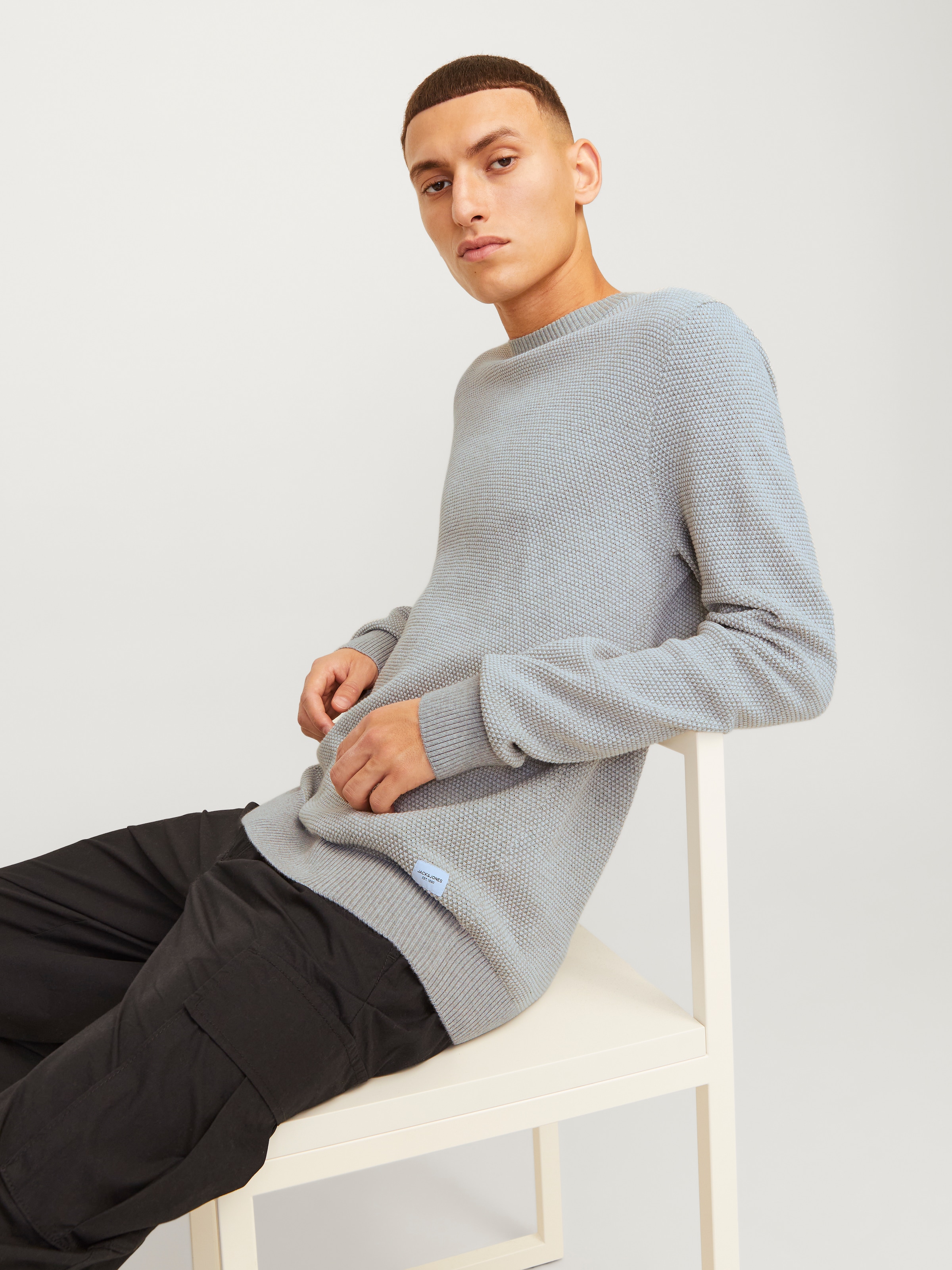 Jack & Jones Rundhalspullover "JJEGLOBE KNIT CREW NECK NOOS", in Strick Opt günstig online kaufen