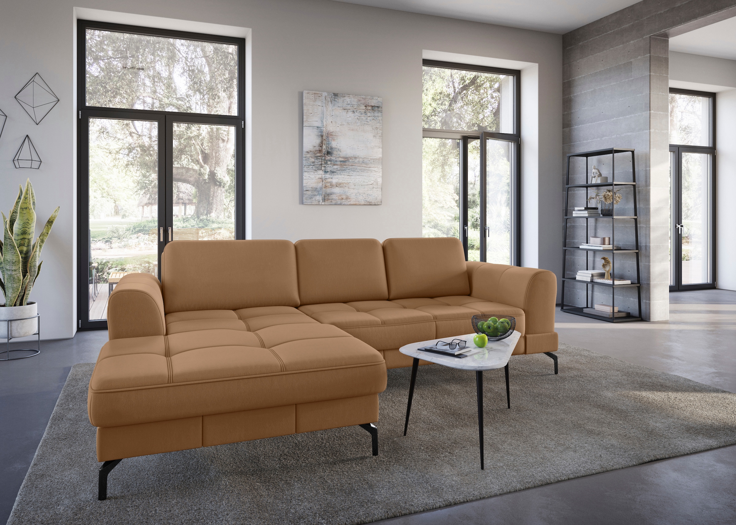 sit&more Ecksofa "Bendigo L-Form" inklusive Sitztiefenverstellung, Bodenfreiheit 15 cm, 2 Fußfarben
