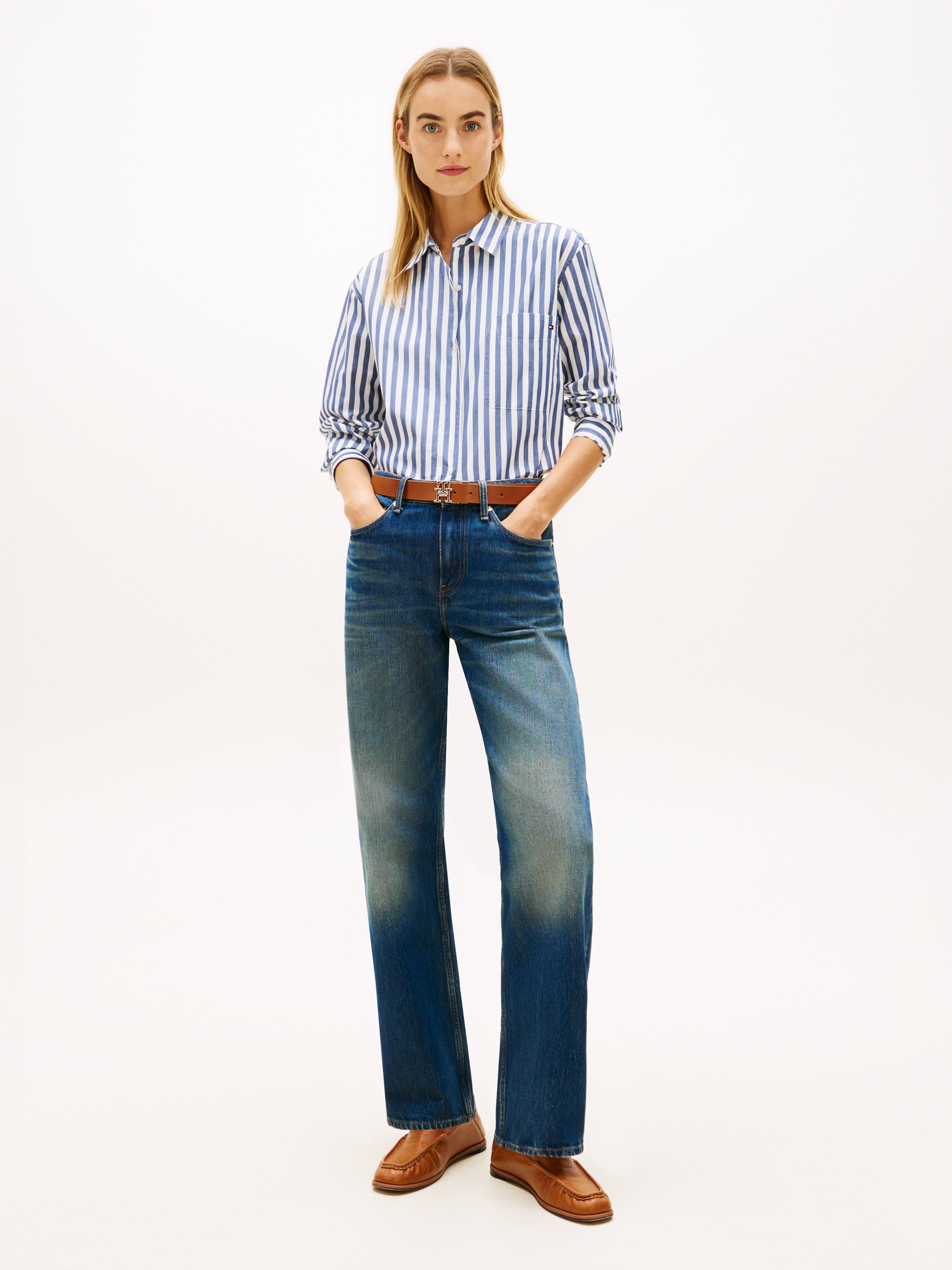 Thumbnail - Tommy Hilfiger Langarmbluse "ESS POPLIN EASY FIT SHIRT" Baumwolle