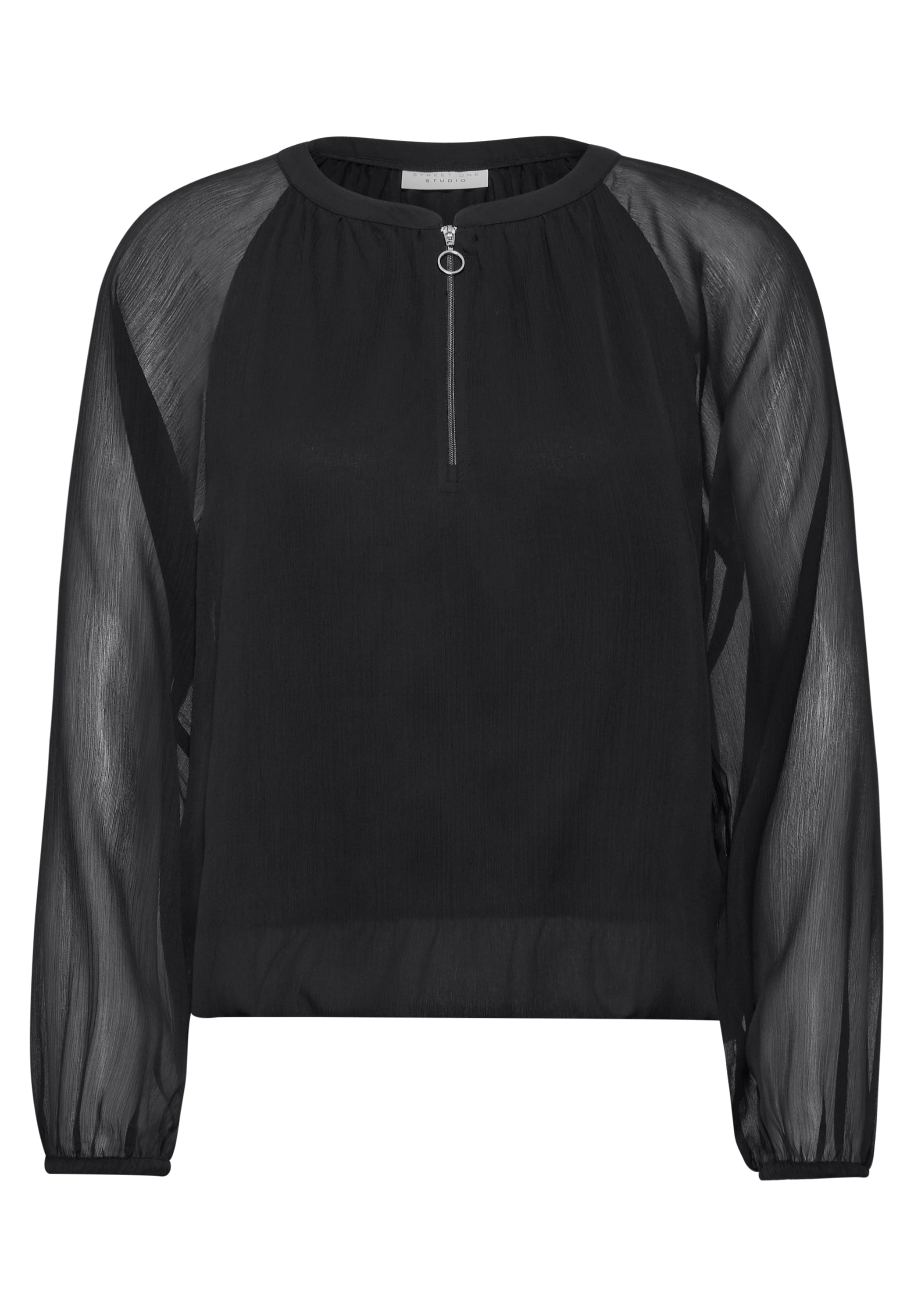 STREET ONE STUDIO Chiffonbluse, mit Rundhalsausschnitt