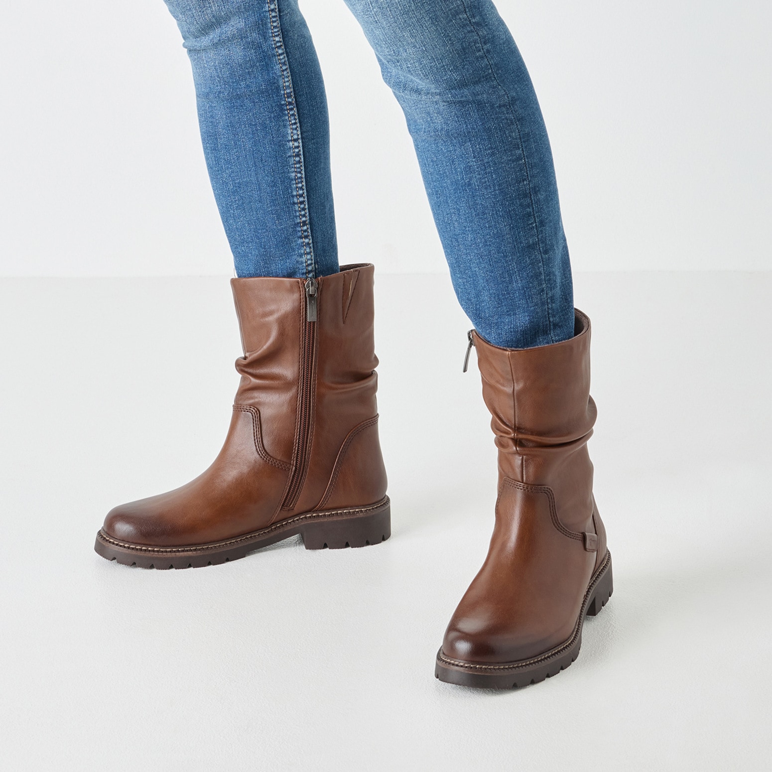 Tamaris Stiefelette, Blockabsatz, Boots in veganer Verarbeitung