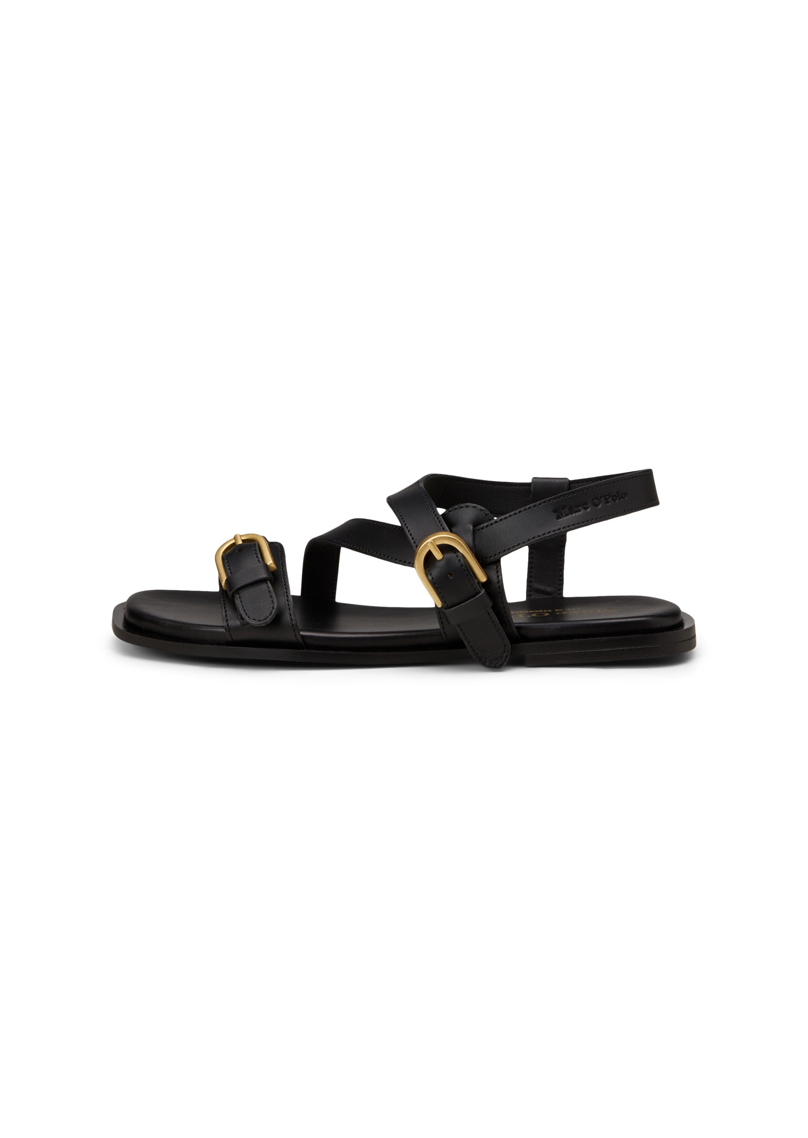 Sandale MARC O'POLO "aus edlem Rindleder", Damen, Gr. 37, schwarz, Obermaterial: 100% Leder (Rind), unifarben, Schuhe Sandale 2