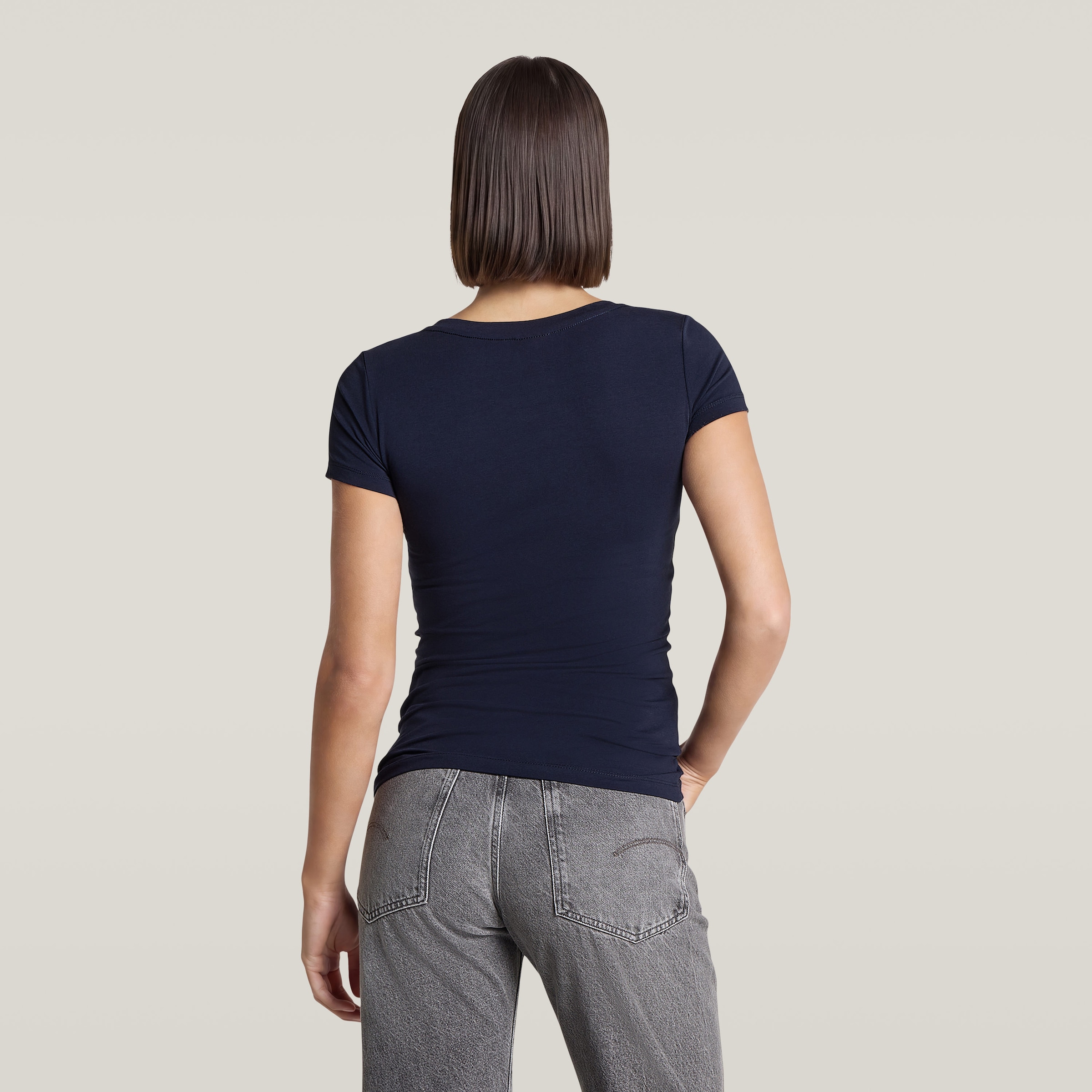G-STAR T-Shirt »Base v t wmn cap sl« aus Stretch-Baumwolle, V-Ausschnitt