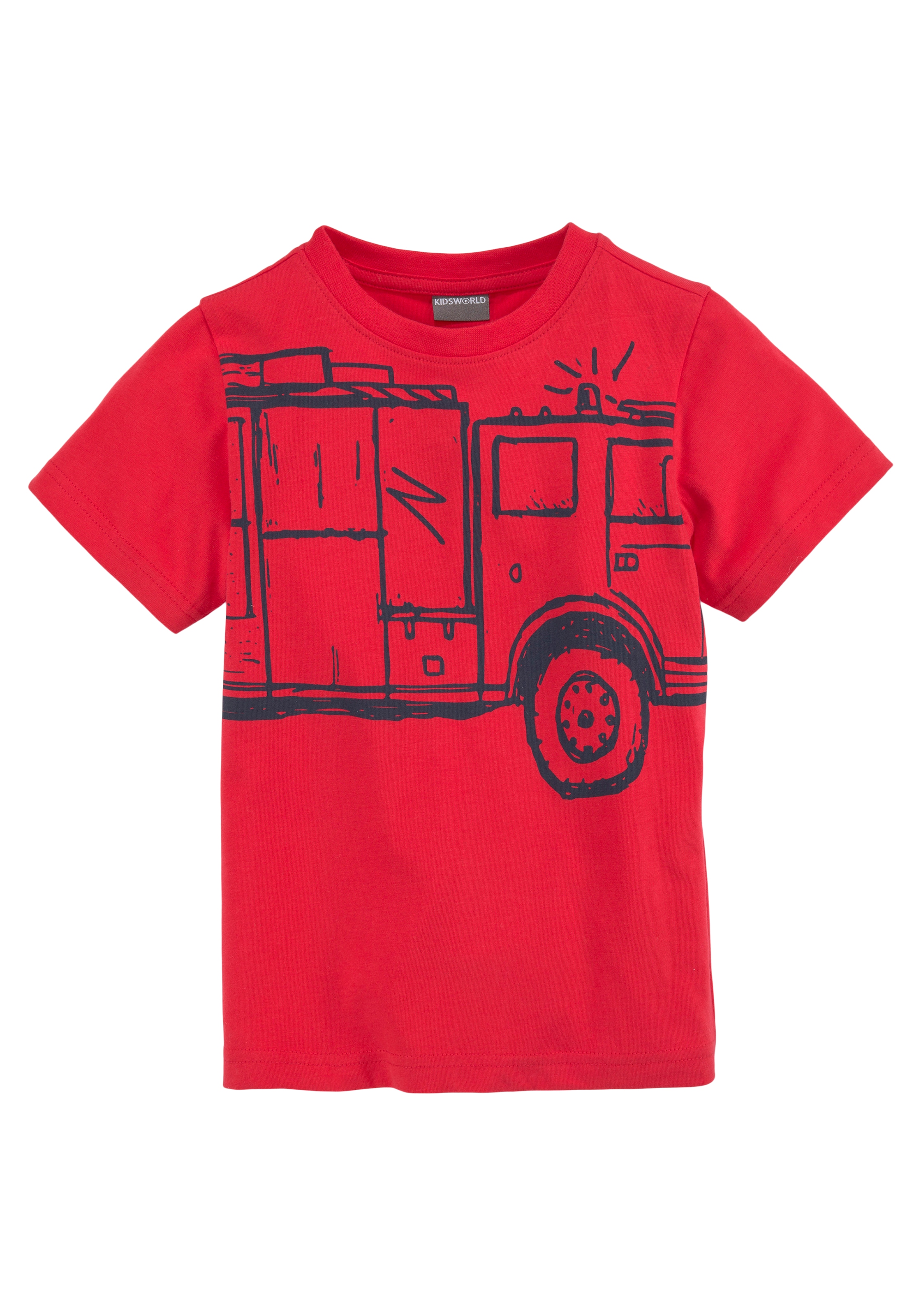 KIDSWORLD T-Shirt »FEUERWEHR«, Kurzarm, Basic-Passform, mit trendigem Druck, Rundhalsausschnitt