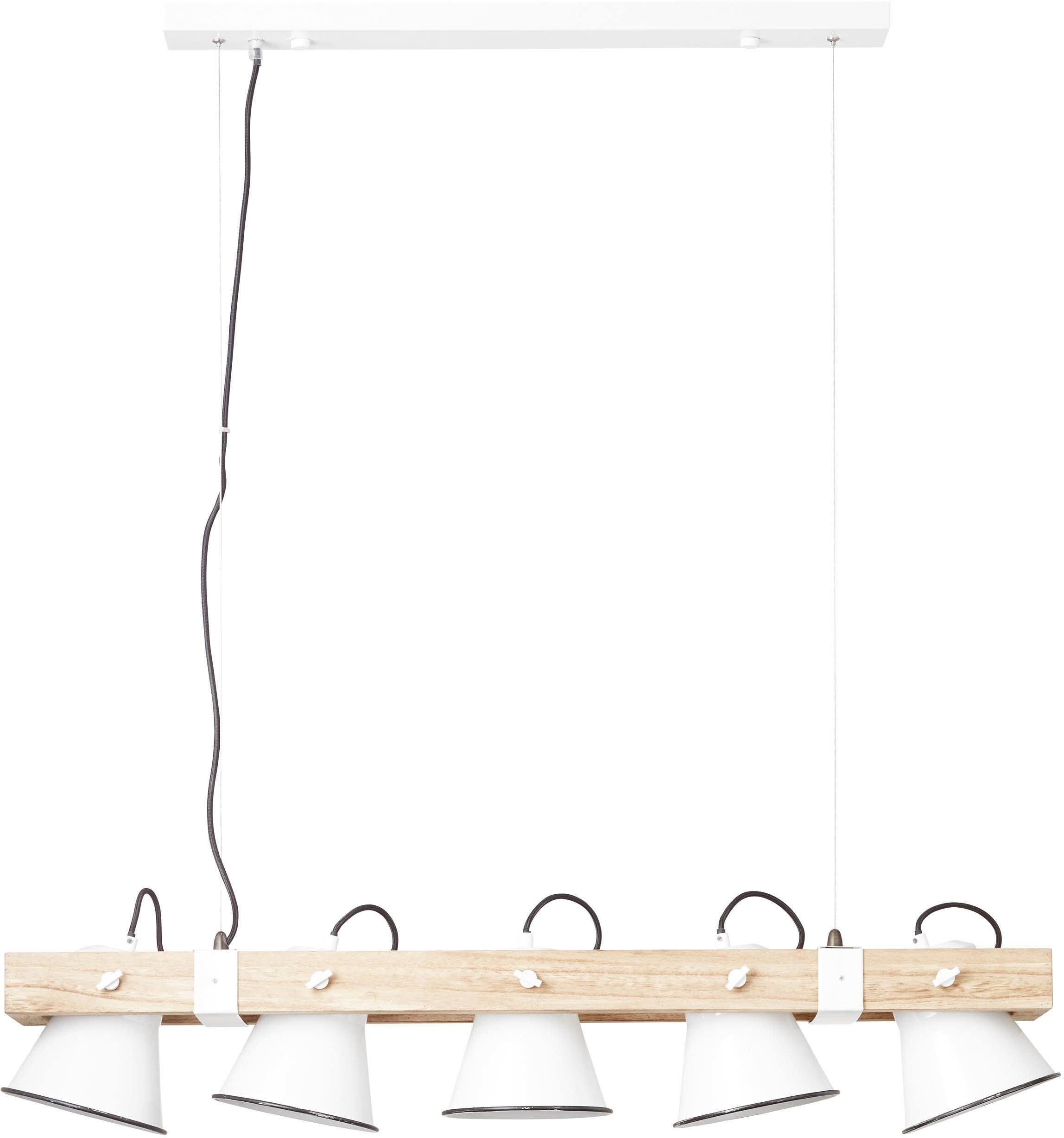 Papierlampe weiß mit dunklen Streifen, mit Holzstandfuß, Höhe: 33 cm