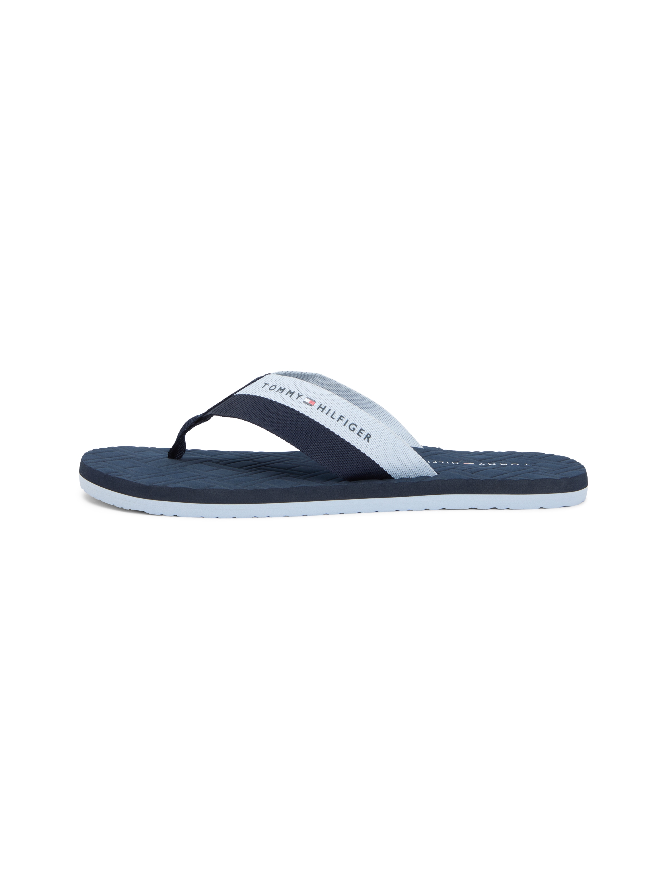 Tommy Hilfiger Zehentrenner »HILFIGER WEBBING BEACH SANDAL«  Sommerschuh, Pool Slides, Flat im Kontrastlook