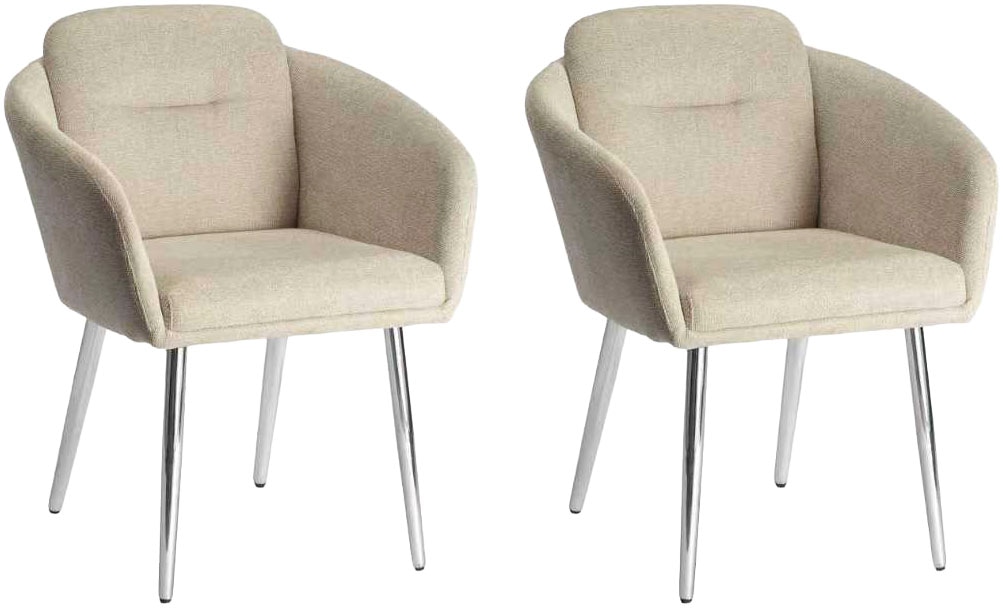 LeGer Home by Lena Gercke Esszimmerstuhl "Fleur" (Set) 2 Stk.Strukturstoff, ergonomisches Design, gesteppte Rückenlehne