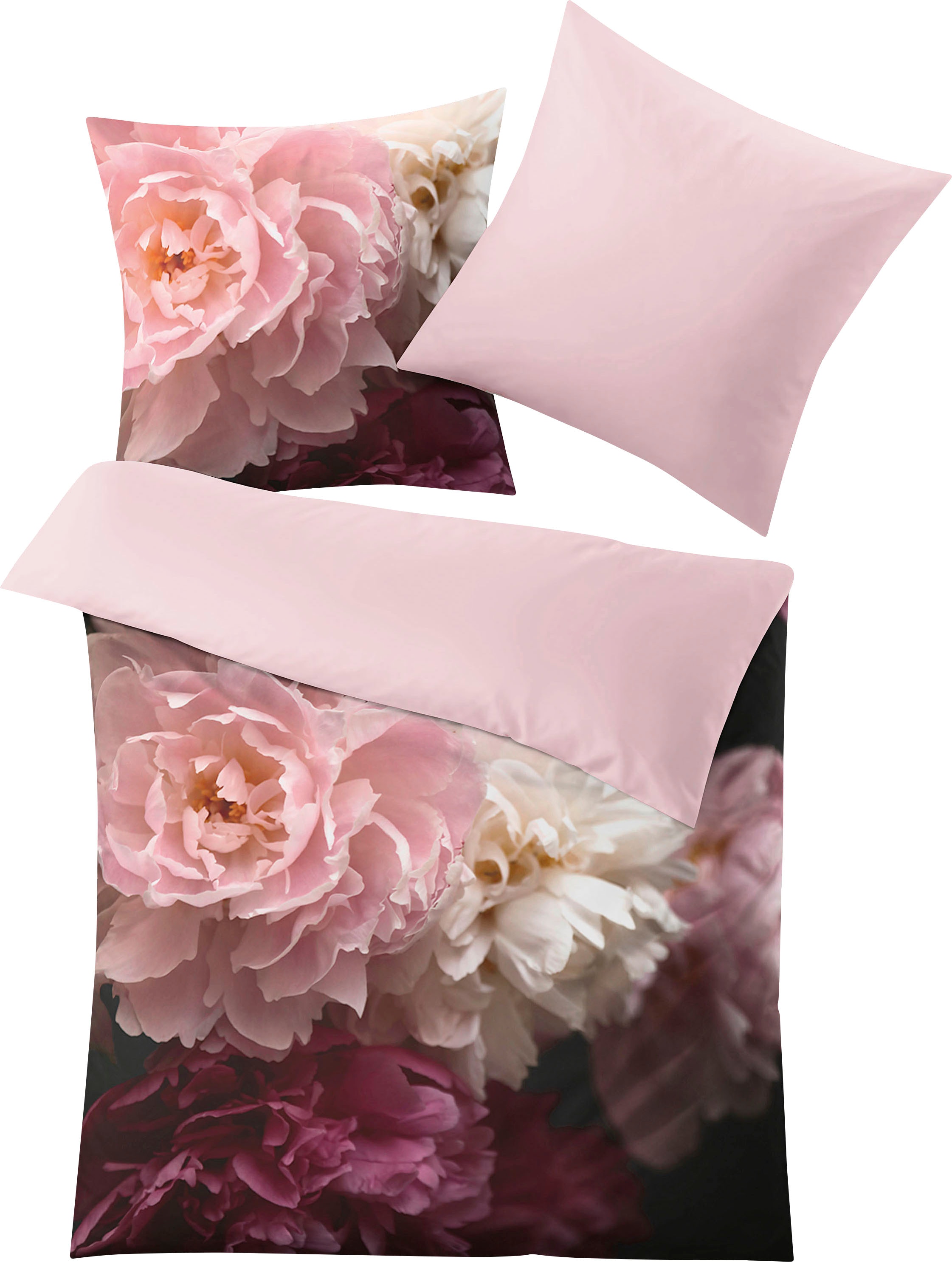 Bettwäsche Rosemarie mit floralem Muster 100% Baumwolle