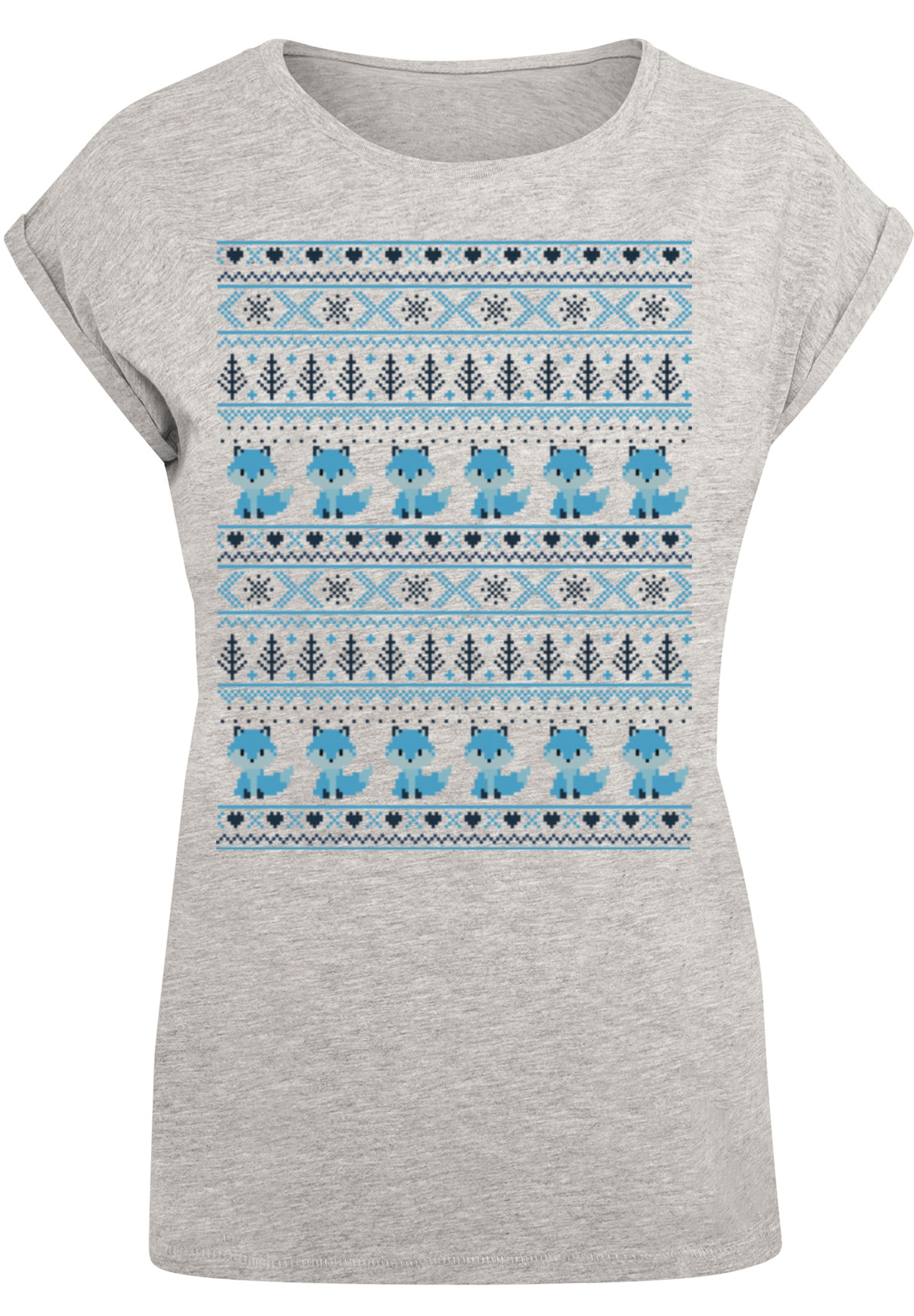 F4NT4STIC T-Shirt »Christmas Fuchs Weihnachten Muster«, Print