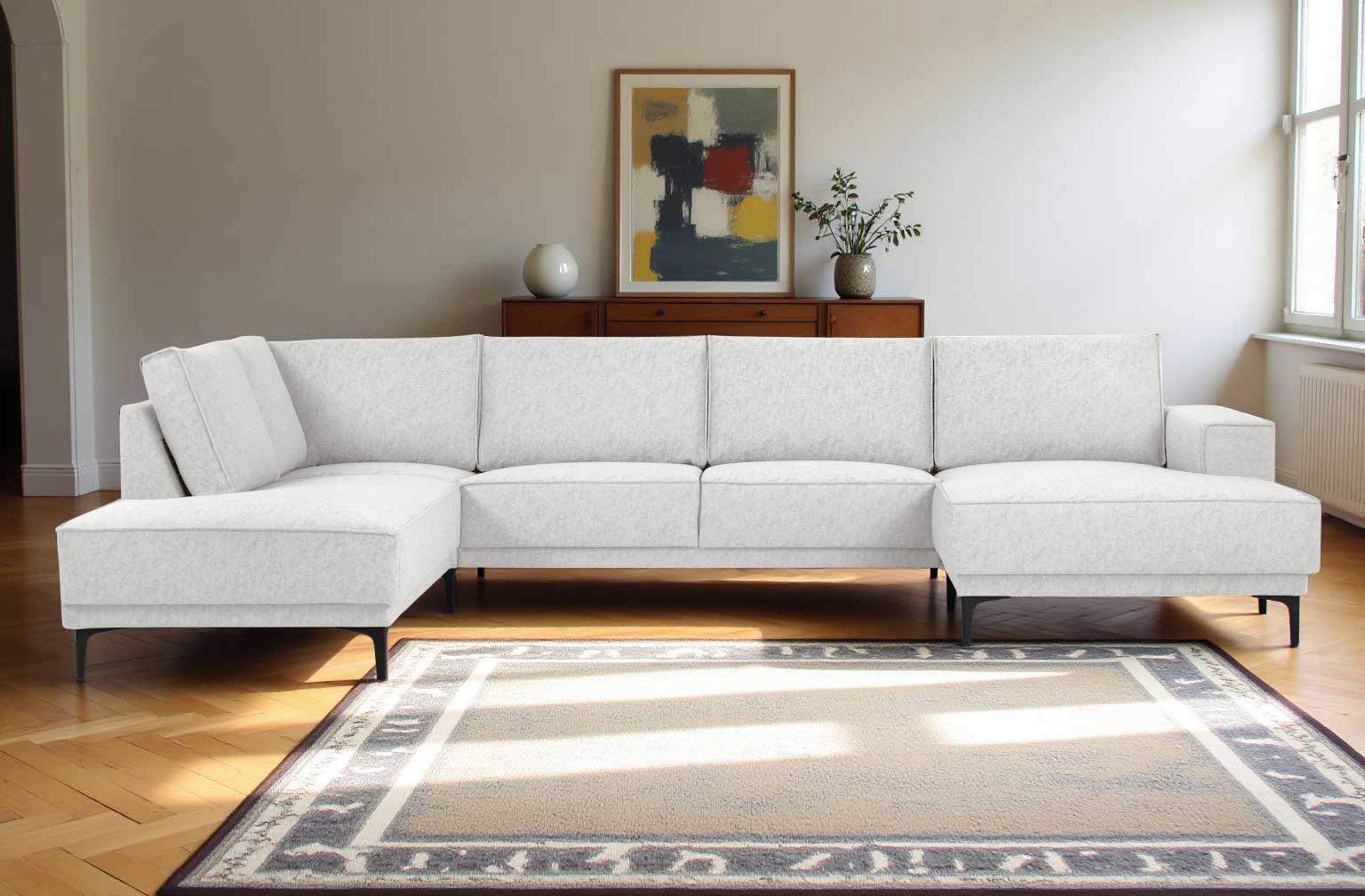 Places of Style Wohnlandschaft "XXL Sofa Oland, Struktur, Flachgewebe, Luxu günstig online kaufen