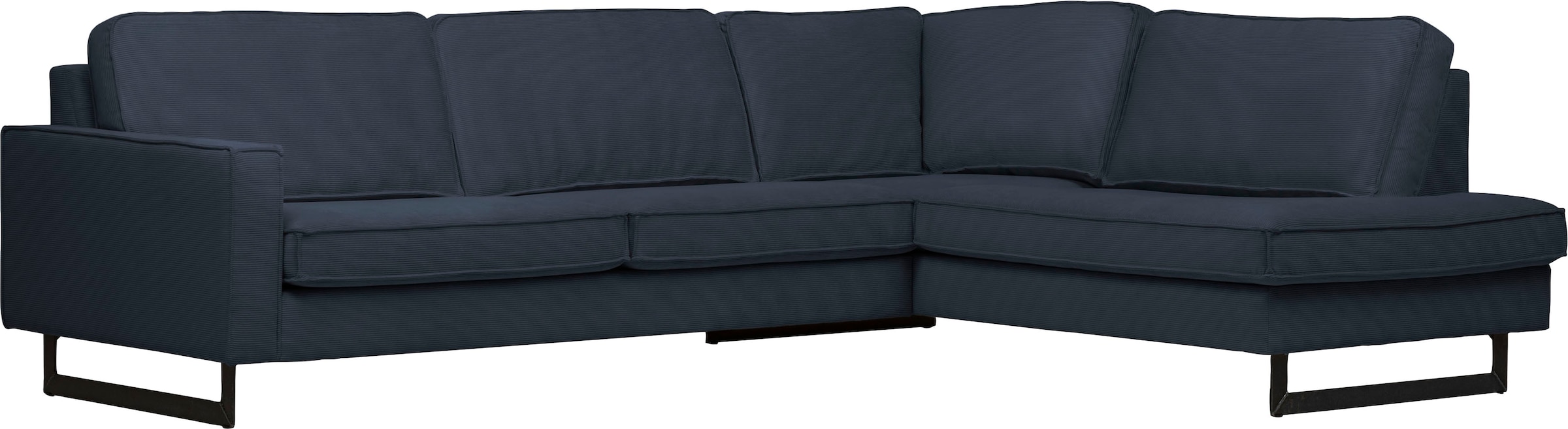 Places of Style Ecksofa »Pinto, 290 cm, Ottomane links / rechts«, Cord, Feincord, Luxus-Microfaser Leder und Chenille