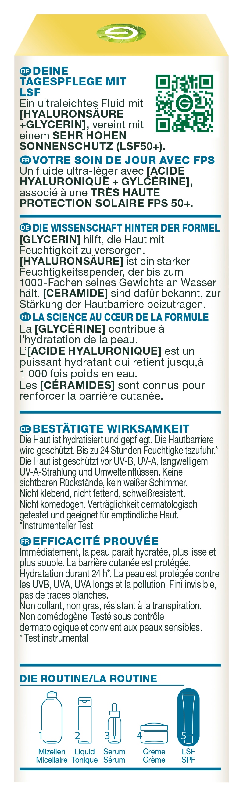 GARNIER Gesichtsfluid »Garnier Hyaluron Barrier Protect Daily UV Fluid LSF50+«