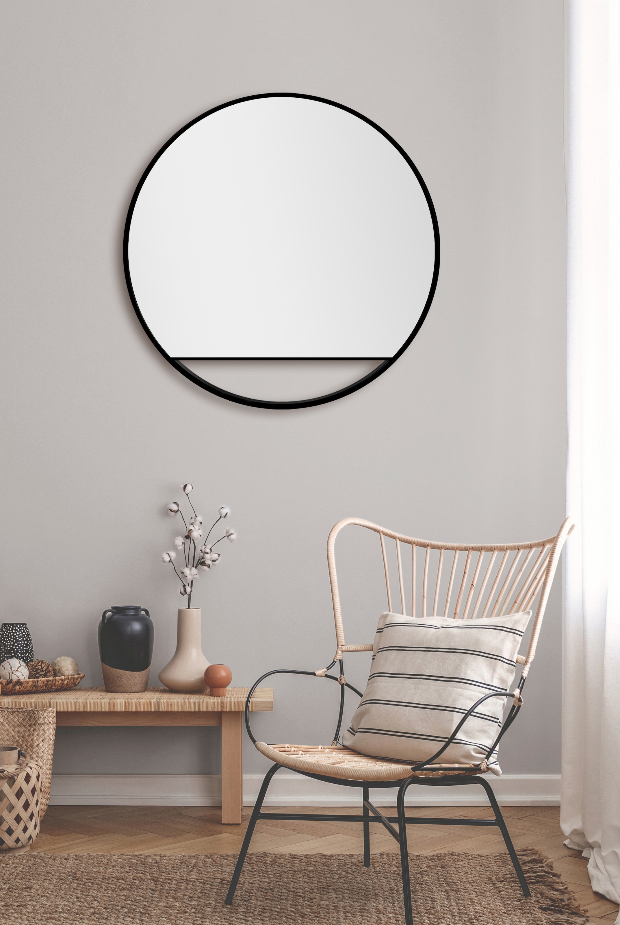 Talos Wandspiegel, bestellen | 80 Aluminiumrahmen, runder BAUR Ø cm mit dekorativer Spiegel