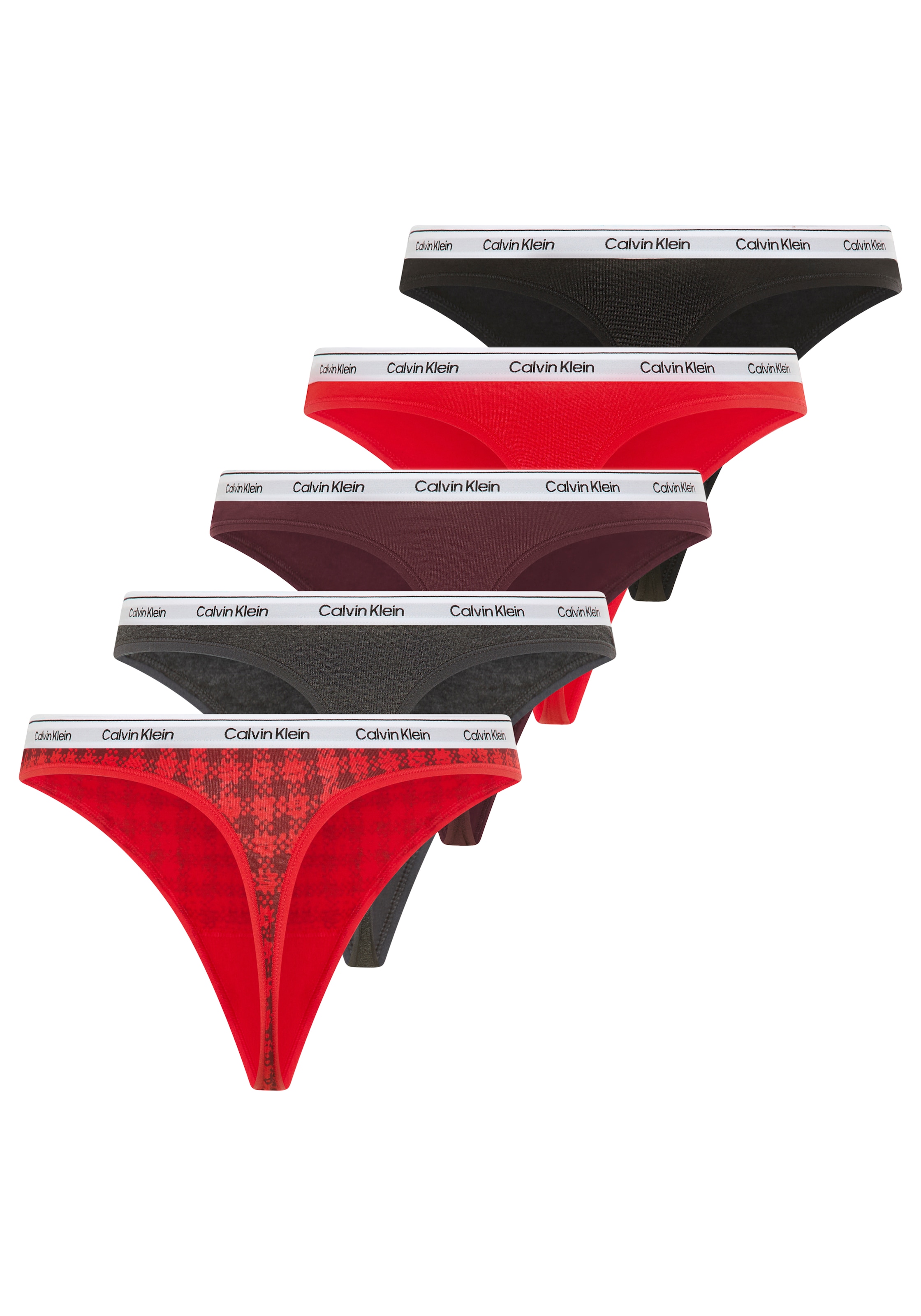 Calvin Klein Underwear String »5 PACK THONG (LOW-RISE)« Packung, 5er-Pack, 5 Stk. mit Logobund