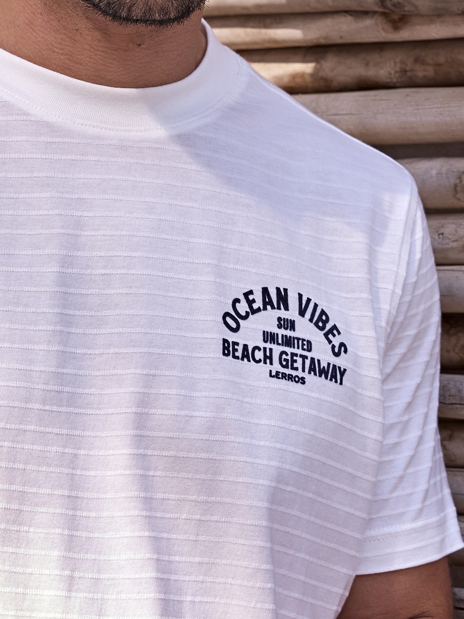 LERROS T-Shirt "Gestreiftes T-Shirt mit Front und Backprint" günstig online kaufen