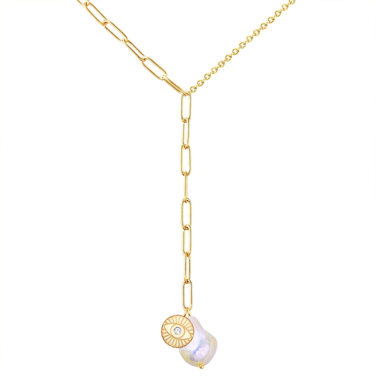 LULU & JANE Damen Gliederkette "AV130", 40,0cm Basiskette + 5,0cm Verlängerung,mit Stein, Edelstahlgelbgold, Edelstahl, Halsketten, mit Preciosa