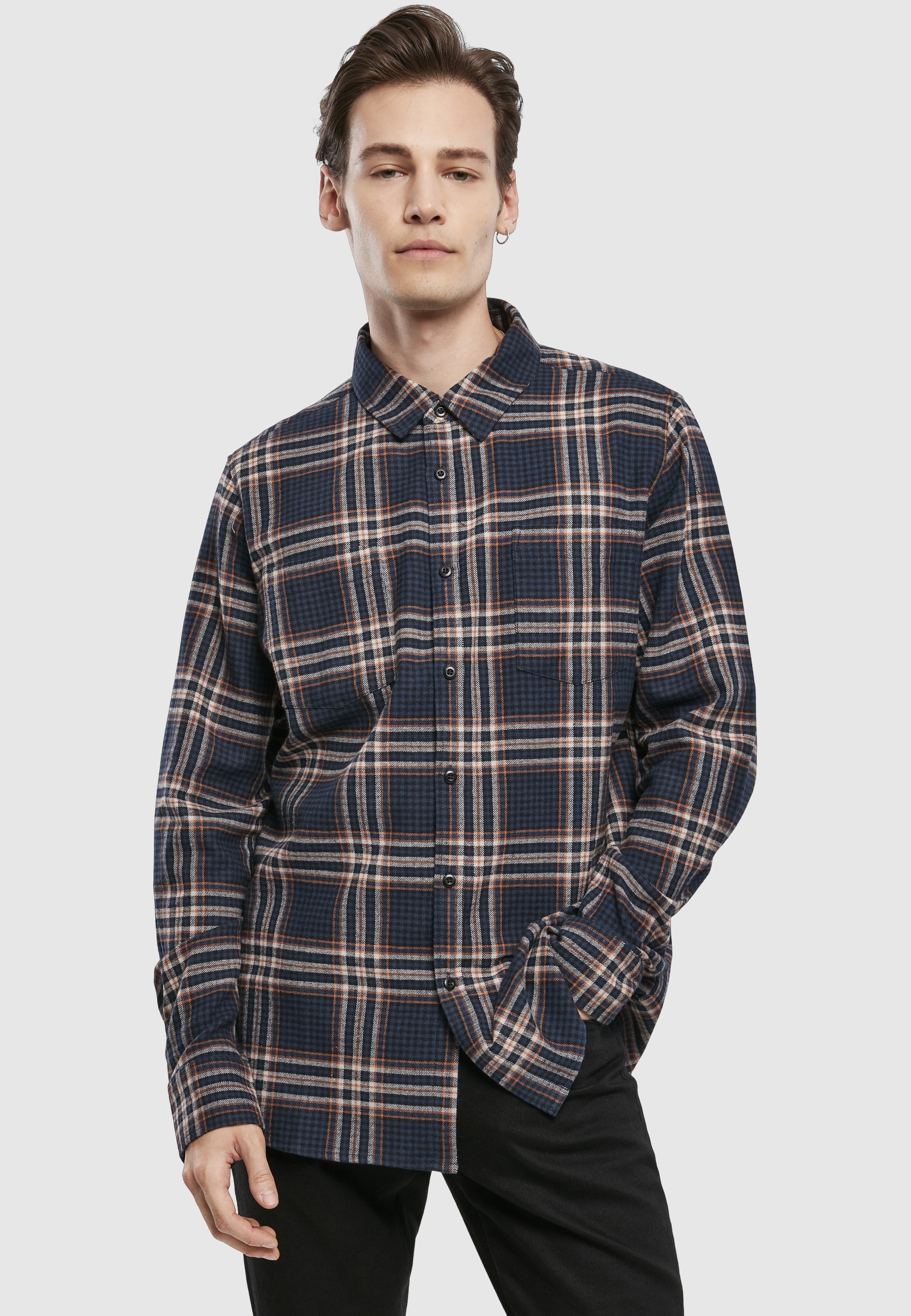 URBAN CLASSICS Langarmshirt »Urban Classics Herren Checked Campus Shirt« 1 Stk.
