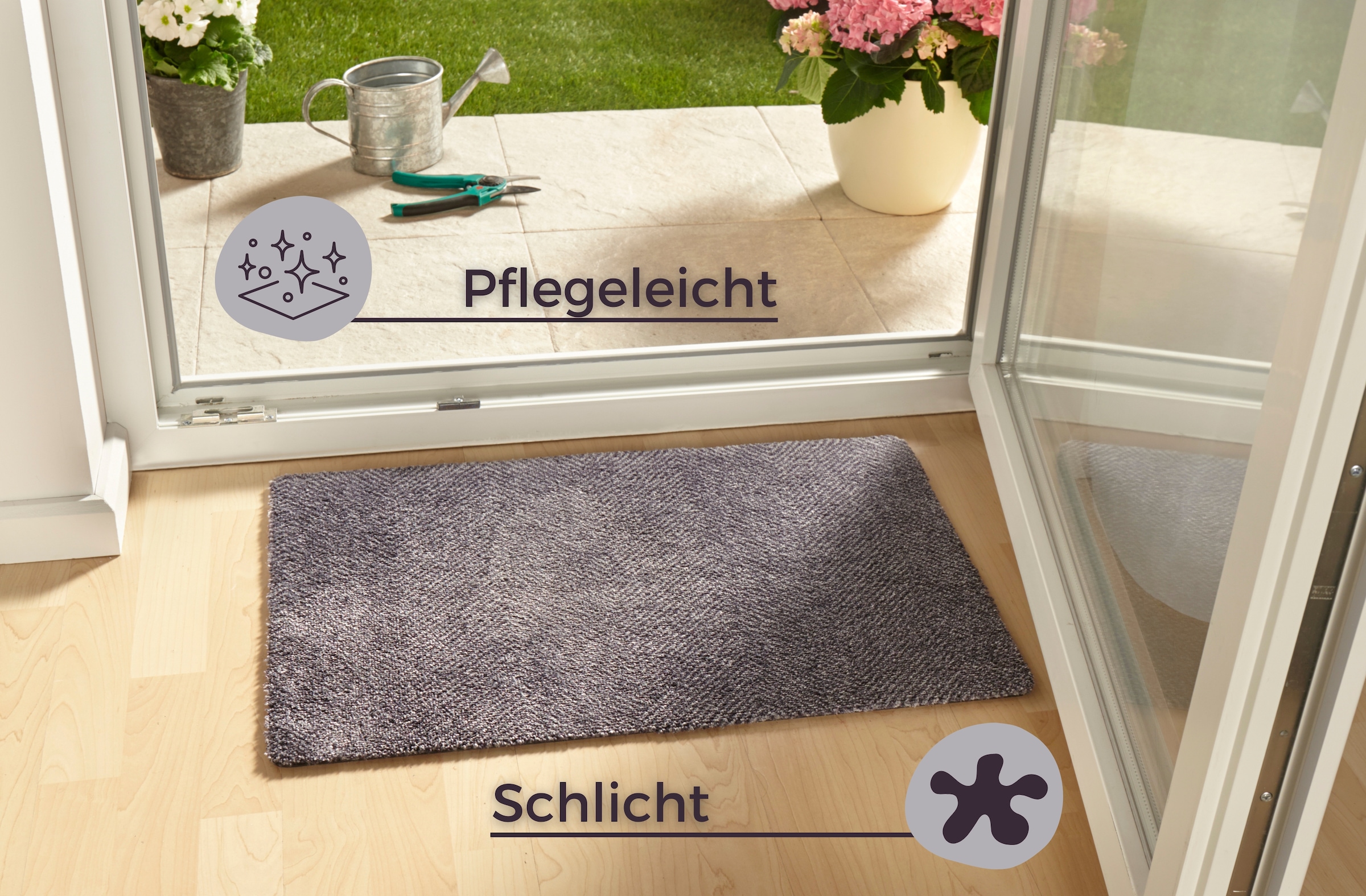 HANSE Home Fußmatte »Clean & Go, Türmatte«, rechteckig, 7 mm Höhe, Waschbar, Schmutzfangmatte, Outdoor, Innen, Rutschfest, Wetterfest