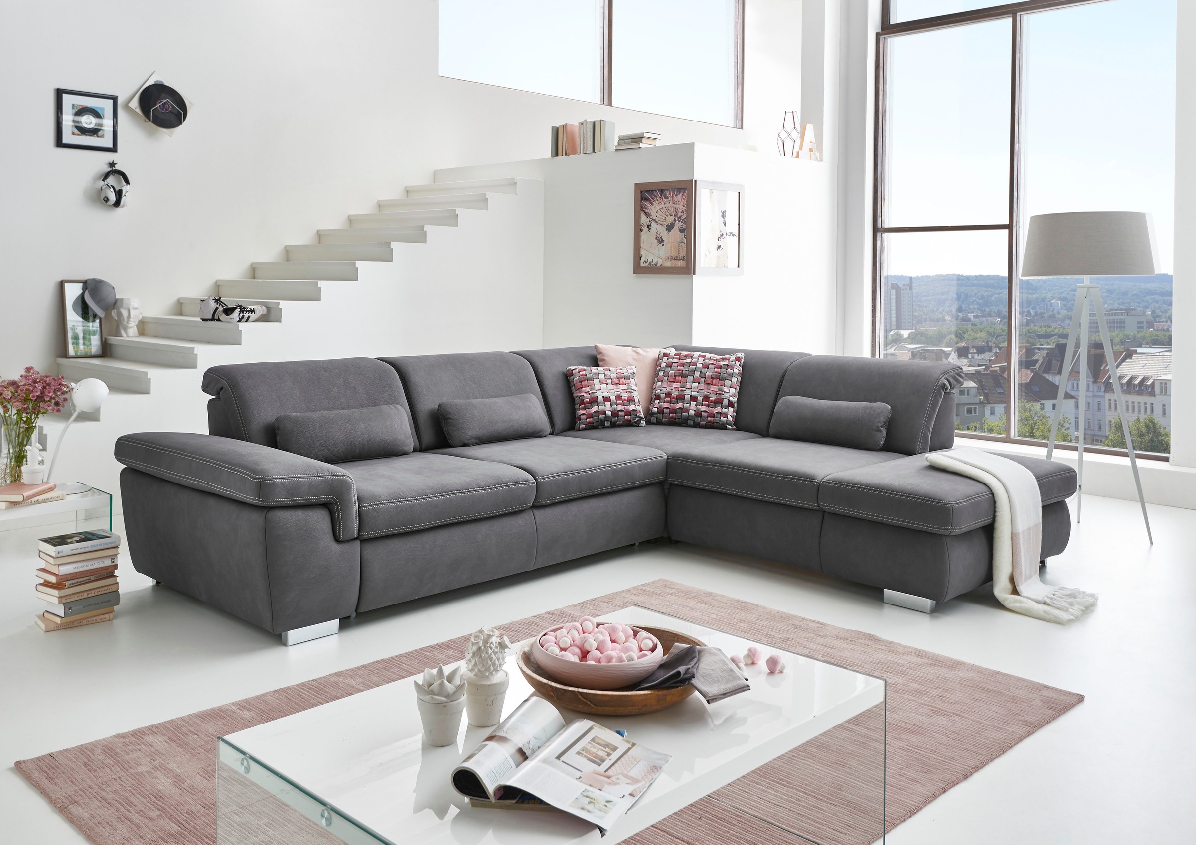 Die PlanBar Ecksofa »MP-IN17041 L-Form«, Sitztiefenverstellung, optional mit Kopfteilverstellung & Bettfunktion