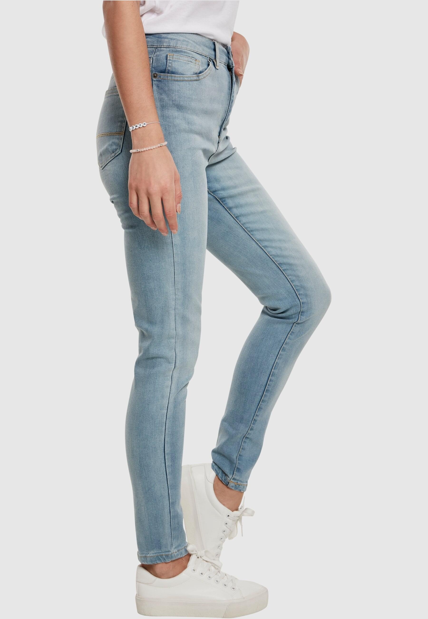 URBAN CLASSICS Bequeme Jeans »Urban Classics Damen Ladies High Waist Slim Jeans«, (1 tlg.)