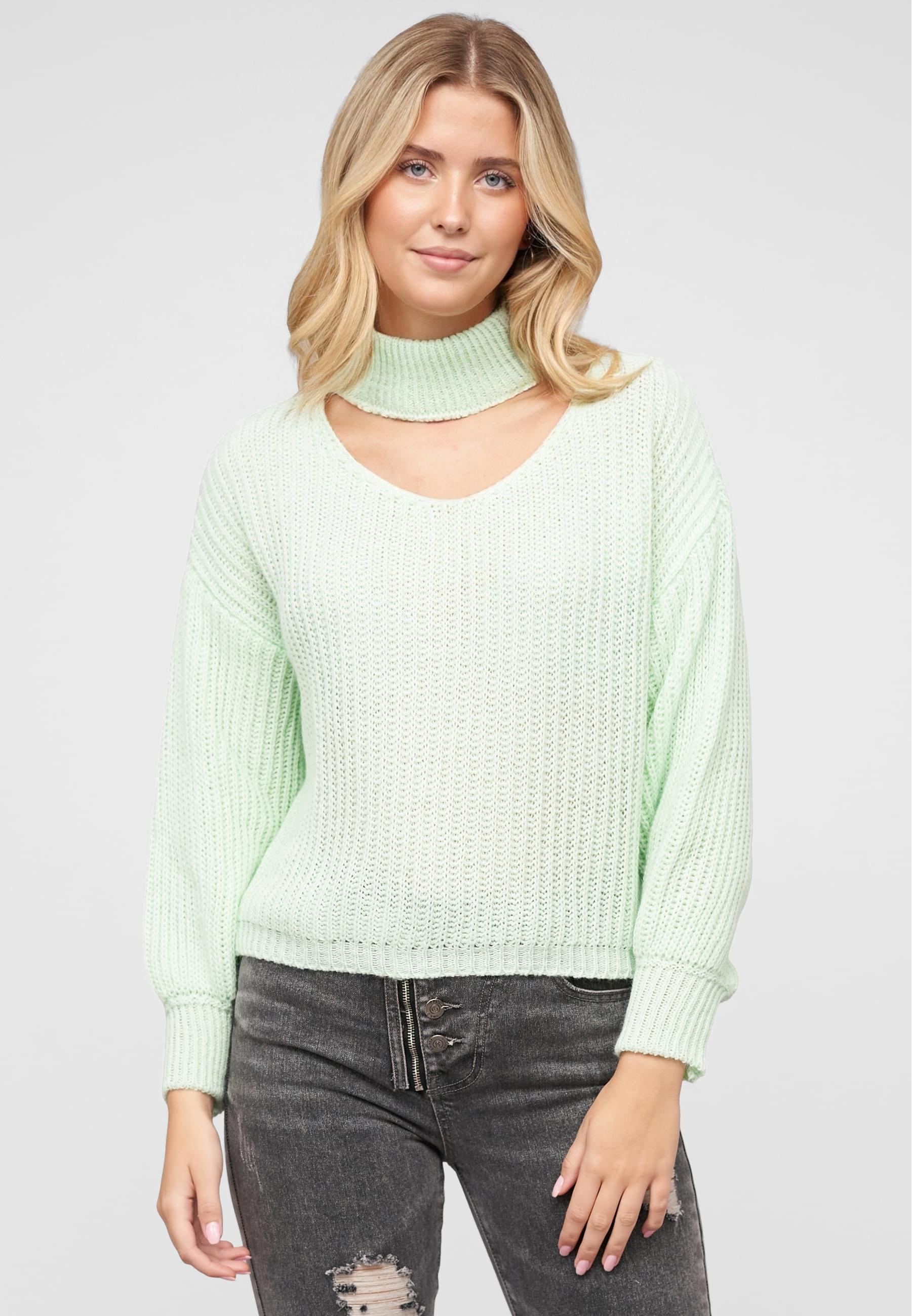 CLOUD 5IVE Rundhalspullover »CLOUD 5IVE Pullover mit Stehrollkragen und V-Ausschnitt«, (1 tlg.)