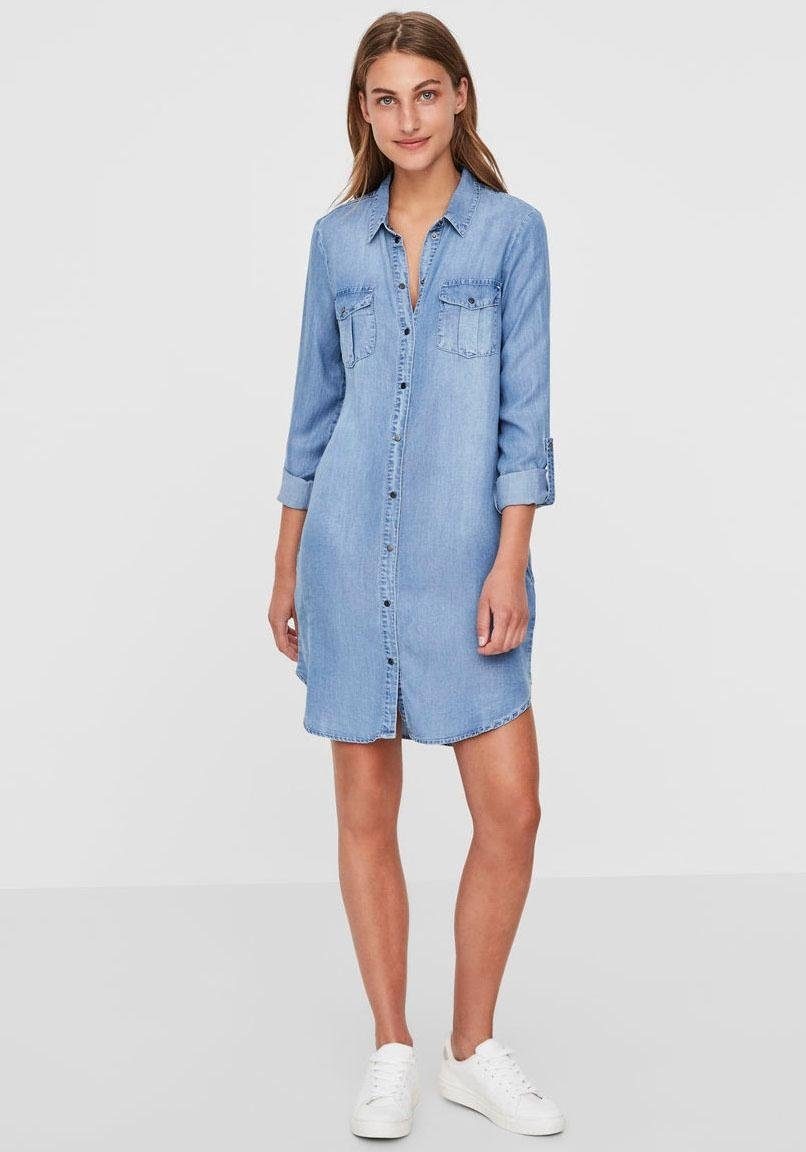 Vero Moda Jeanskleid "VMSILLA" Brusttaschen  Eingrifftaschen günstig online kaufen