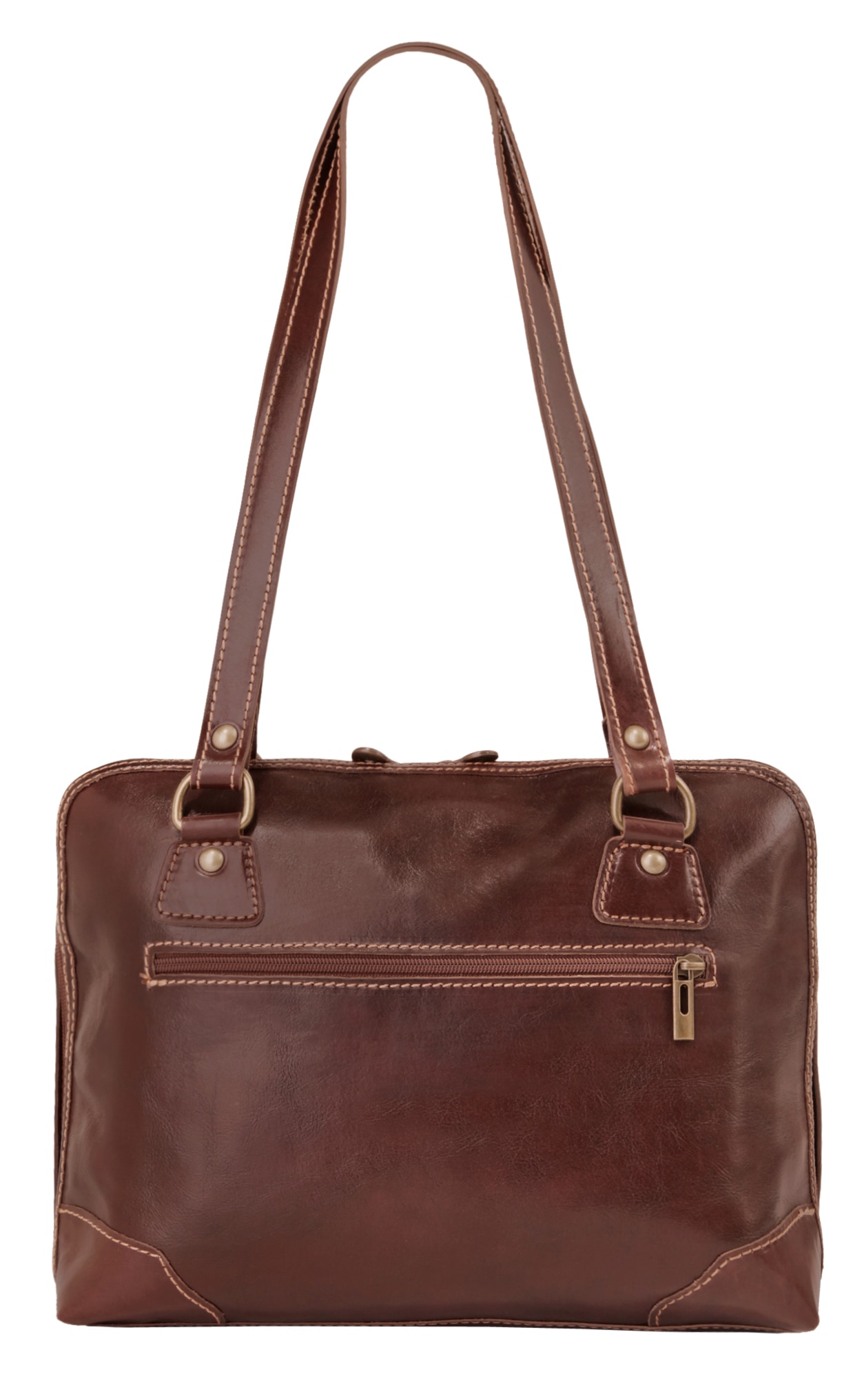 Piké Henkeltasche, echt Leder, Made in Italy