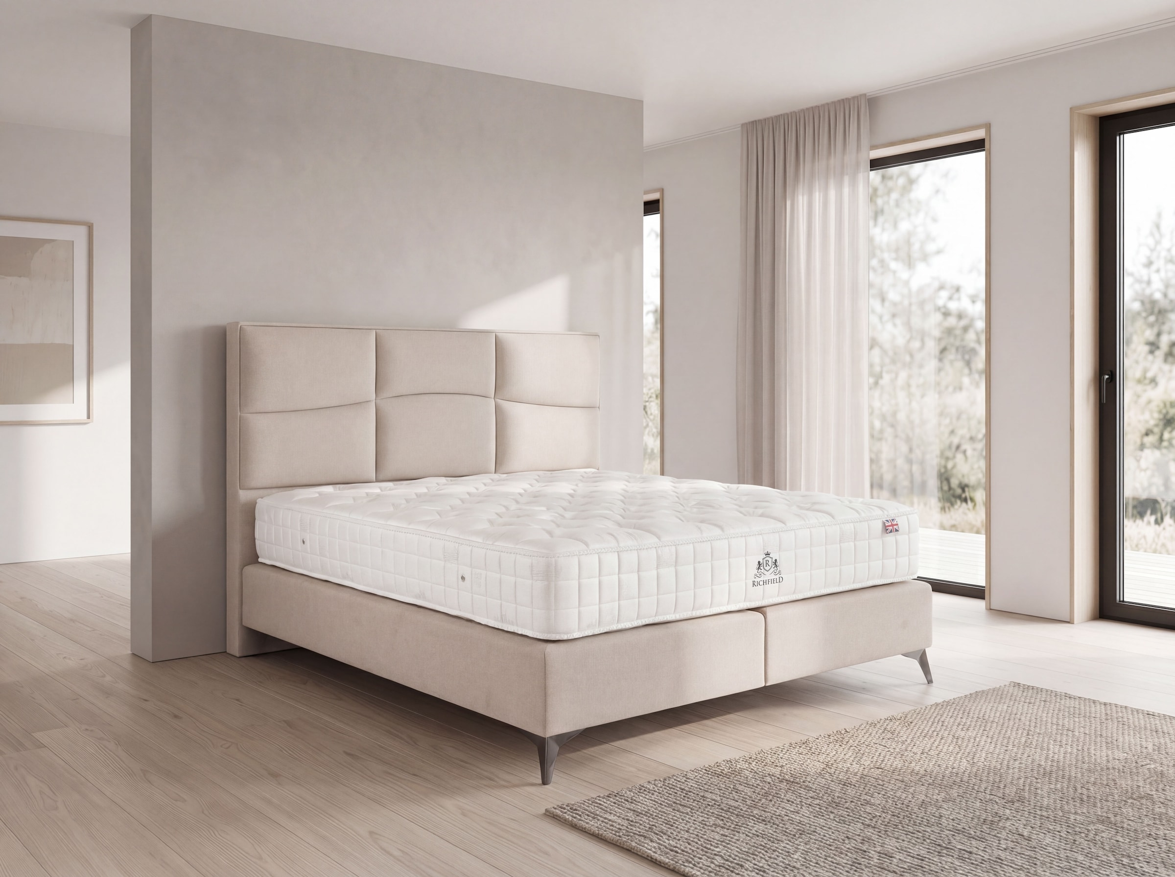 Home affaire Boxspringbett »Violette erhältlich in den Breite 160, 180 & 200cm« inkl. Topper und extra dicker Taschen-Federkernmatratze