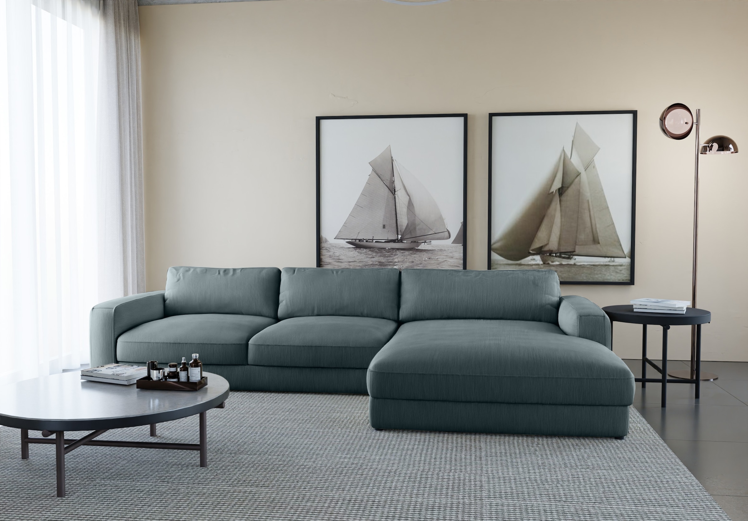 Home affaire Ecksofa "Bloomfield, bequem und elegant, Breite 303cm, L-Form" mit Bettfunktion und Bettkasten, Unser Dauertiefpreis