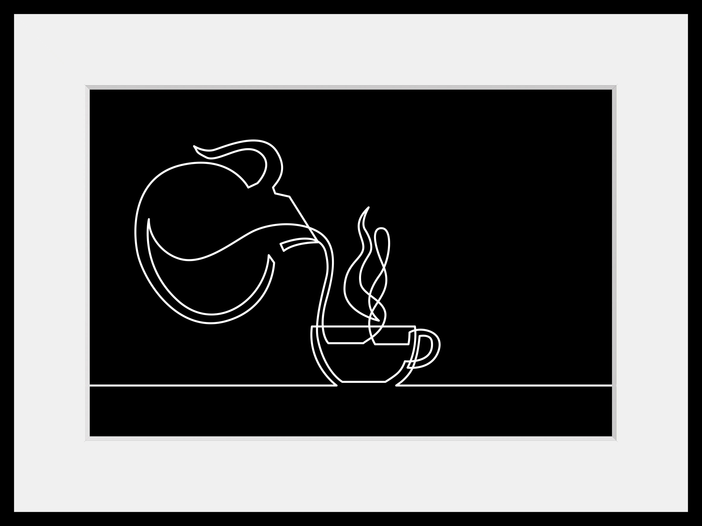 queence Bild »TEA TIME«, (1 St.), HD Premium Poster-Druck inkl. Holzrahmen