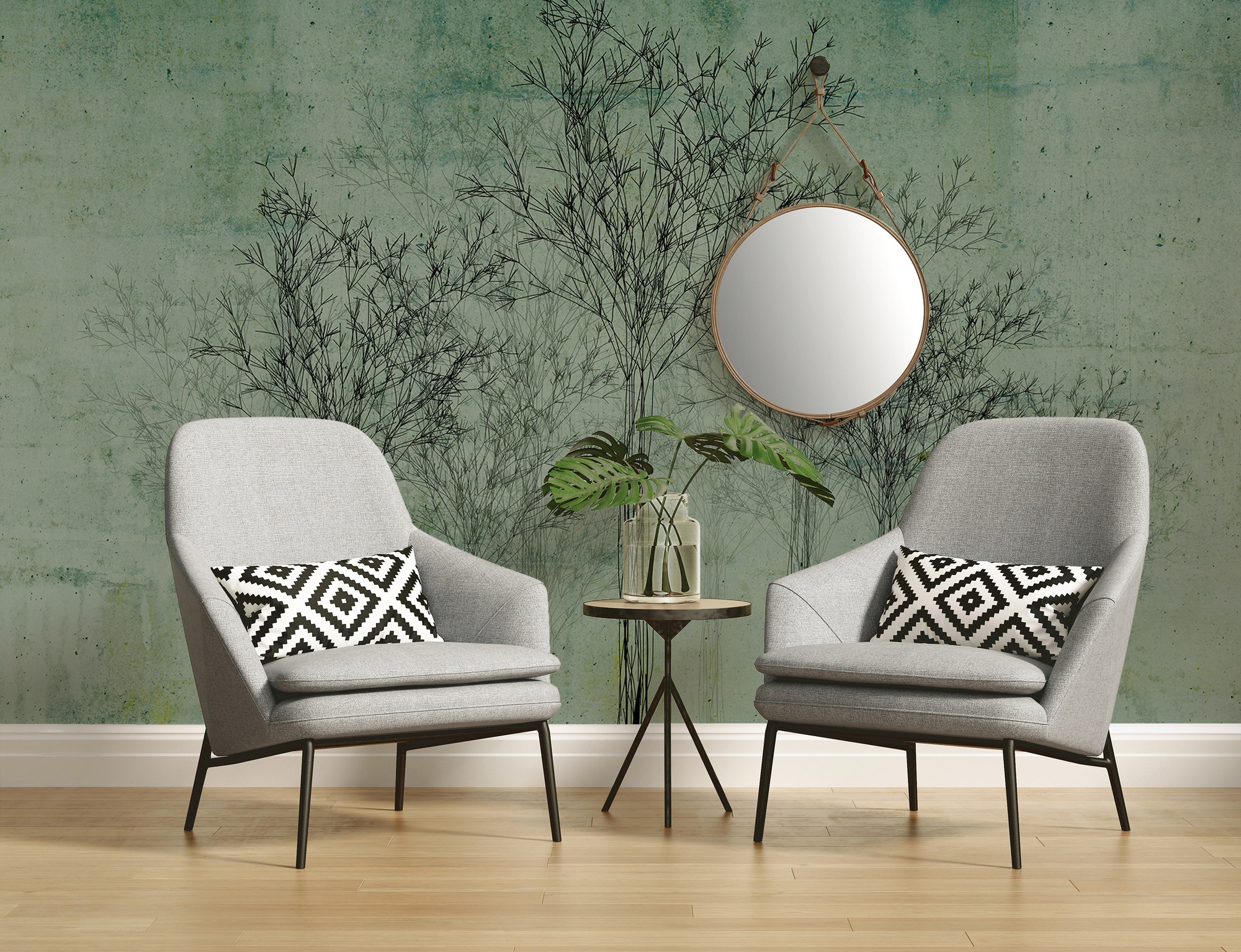 Architects Paper Fototapete »Atelier 47 Trees Artwork 2« Wald glatt Vlies, Wand, Schräge, Decke