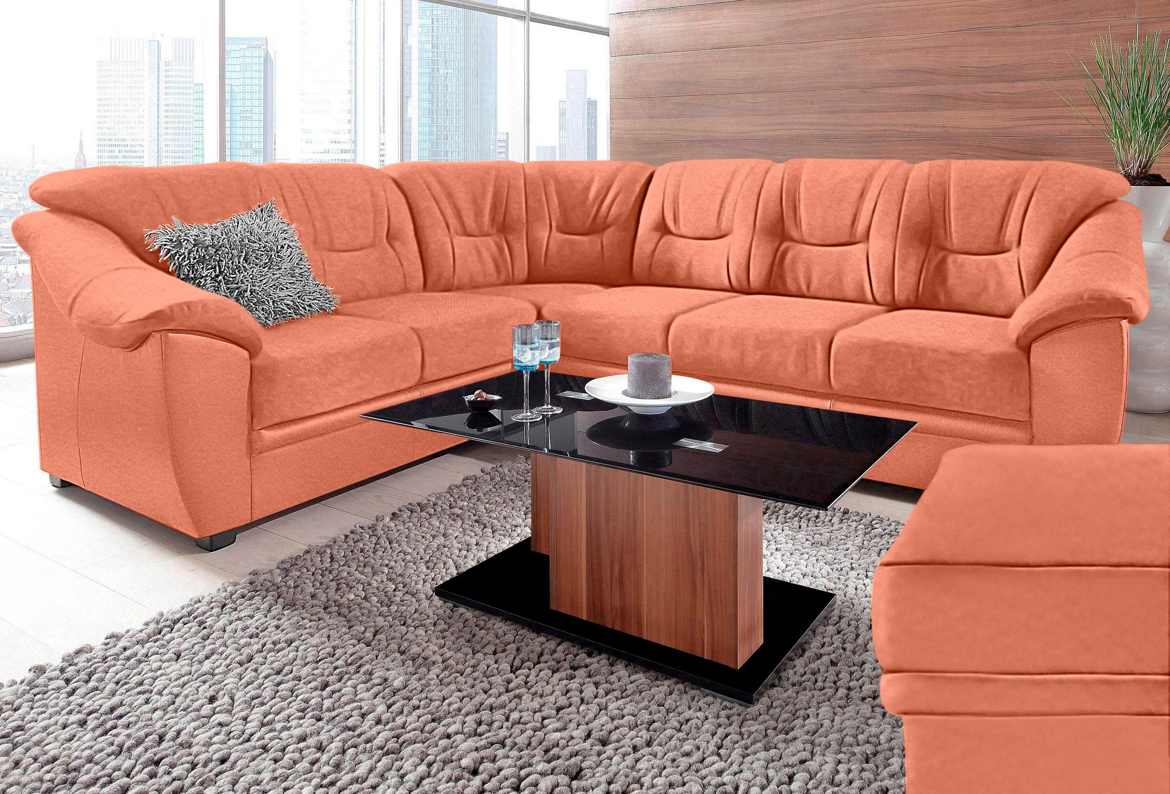 sit&more Ecksofa "Savona L-Form, B: 262 cm" optional Bettfunktion, Federker günstig online kaufen