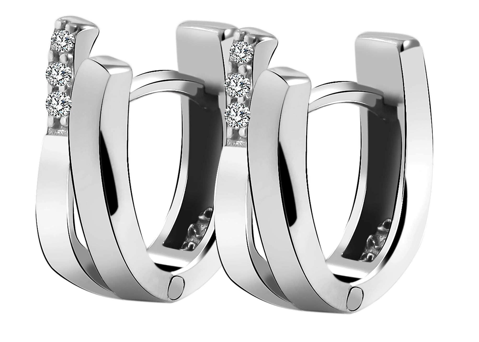 Adelia´s Klappcreolen »Ohrringe – Klappcreole aus 925 Silber mit Zirkonia« Ideal als Geschenk zum einfach so
