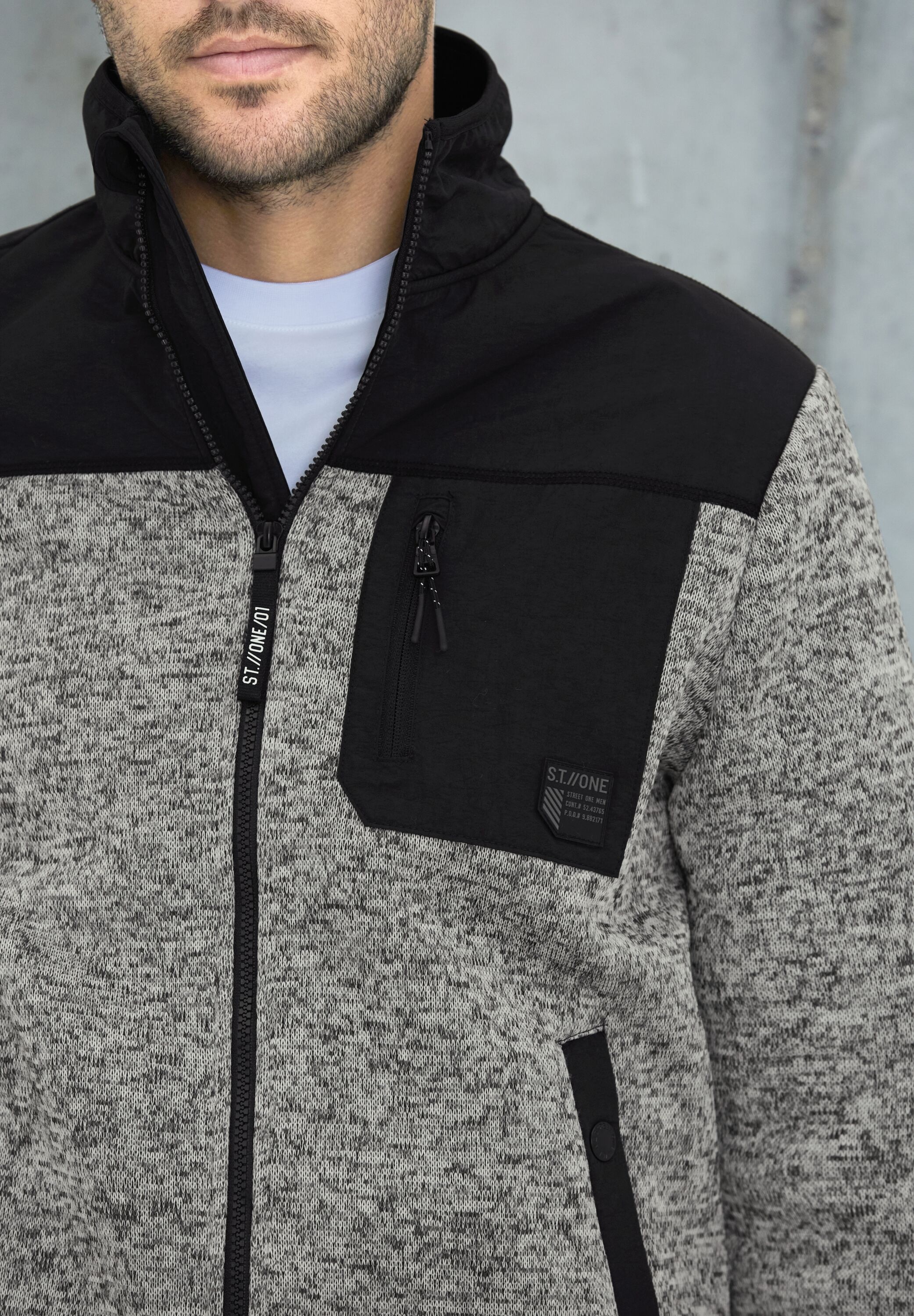 STREET ONE MEN Strickjacke, mit Strick-Struktur