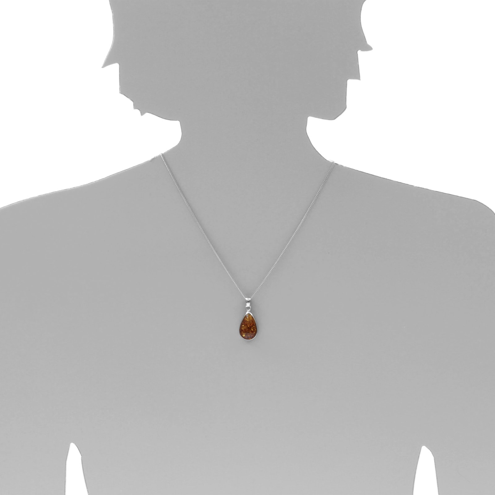 OSTSEE-SCHMUCK Kettenanhänger »- Classic Tropfen 21 x 14 mm - Silber 925/000 - Bernstein«
