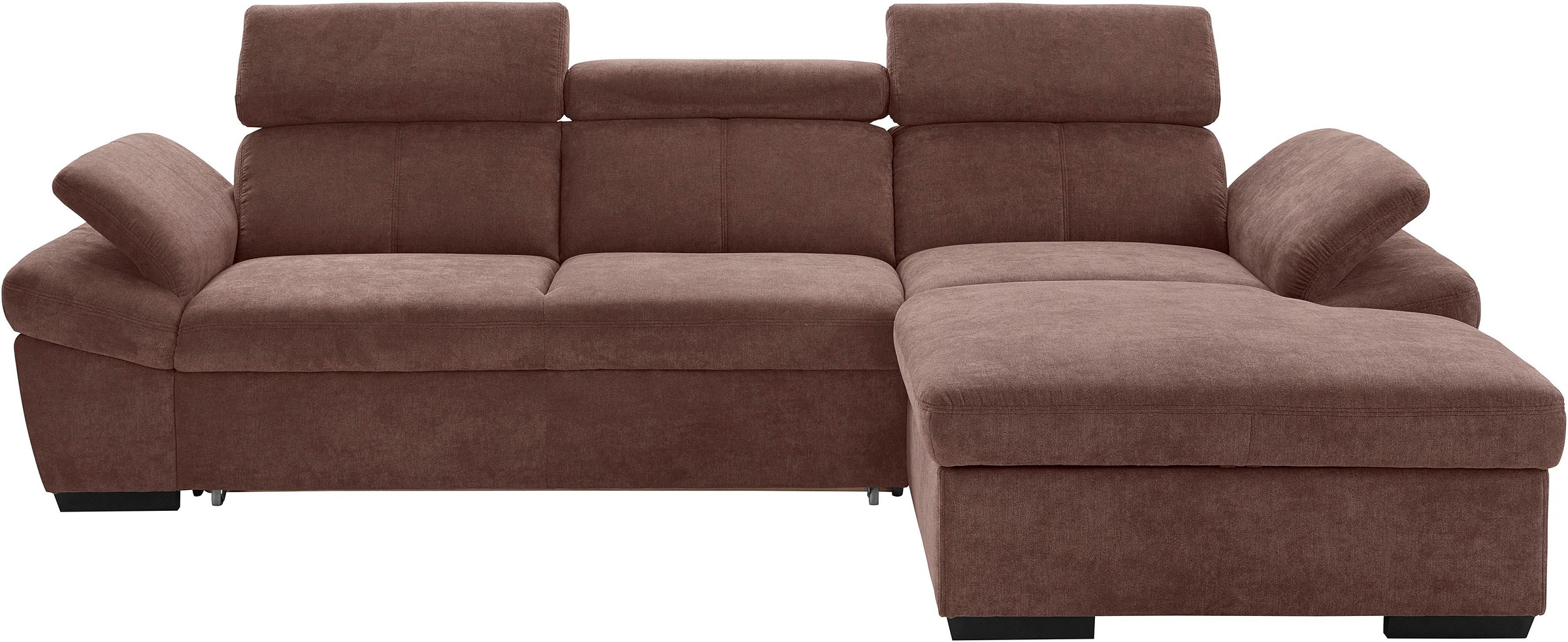 exxpo - sofa fashion Ecksofa »Salerno, inkl. Kopf- und Armteilverstellung, elegant & bequem, L-Form«, wahlweise mit Bettfunktion und Bettkasten, tolle Detailverarbeitung