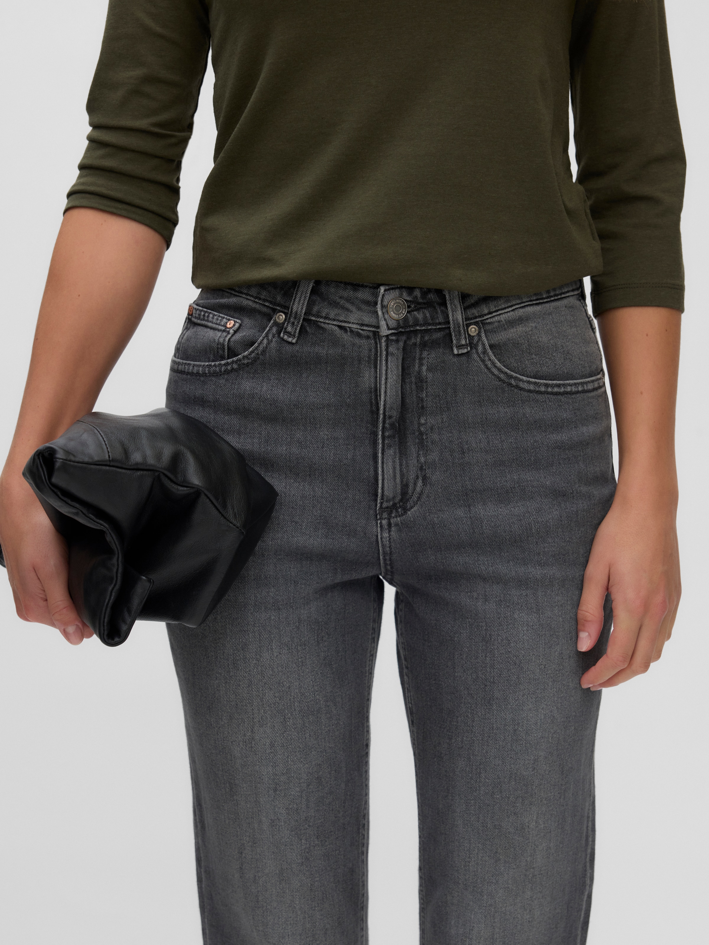 Vero Moda Mom-Jeans »VMNICKIE HR MOM JEANS BLACK MIX NOOS« Baumwollmischung, high waist, loose fit